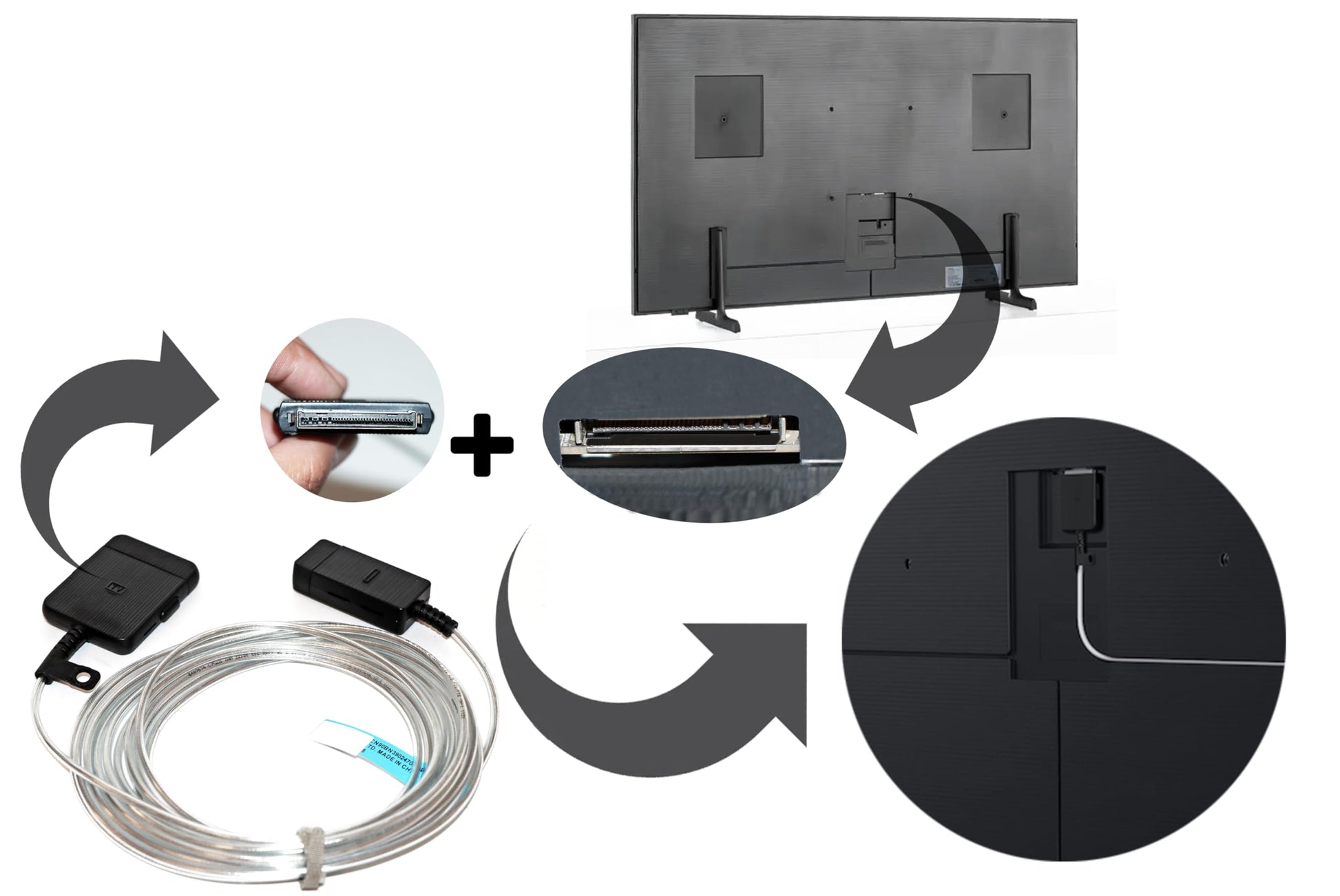 Cable de Conexión Invisible Tjweiqing BN39-02470A Compatible con Samsung The Frame QLED 4K Smart TV QN43-QN85LS03B