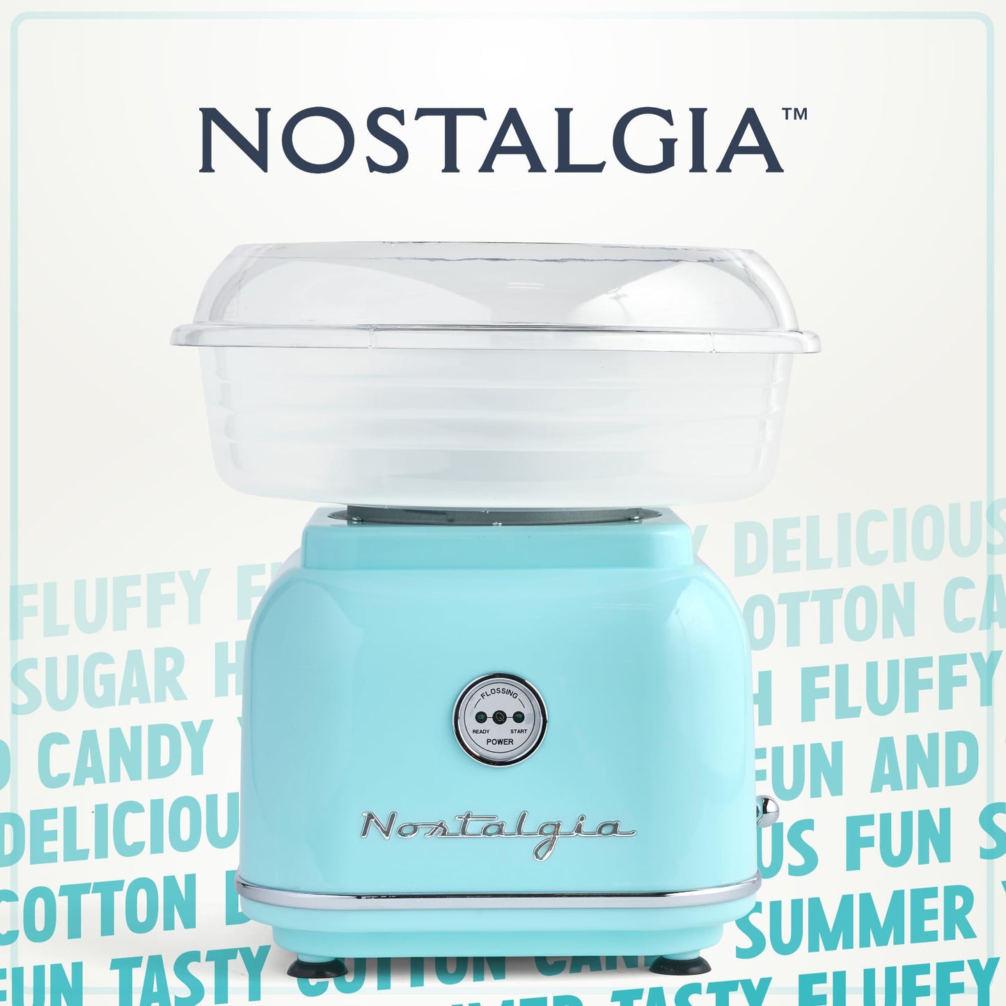 Máquina Clásica de Algodón Nostalgia Aguamarina Estilo Retro Manual para Encimeras