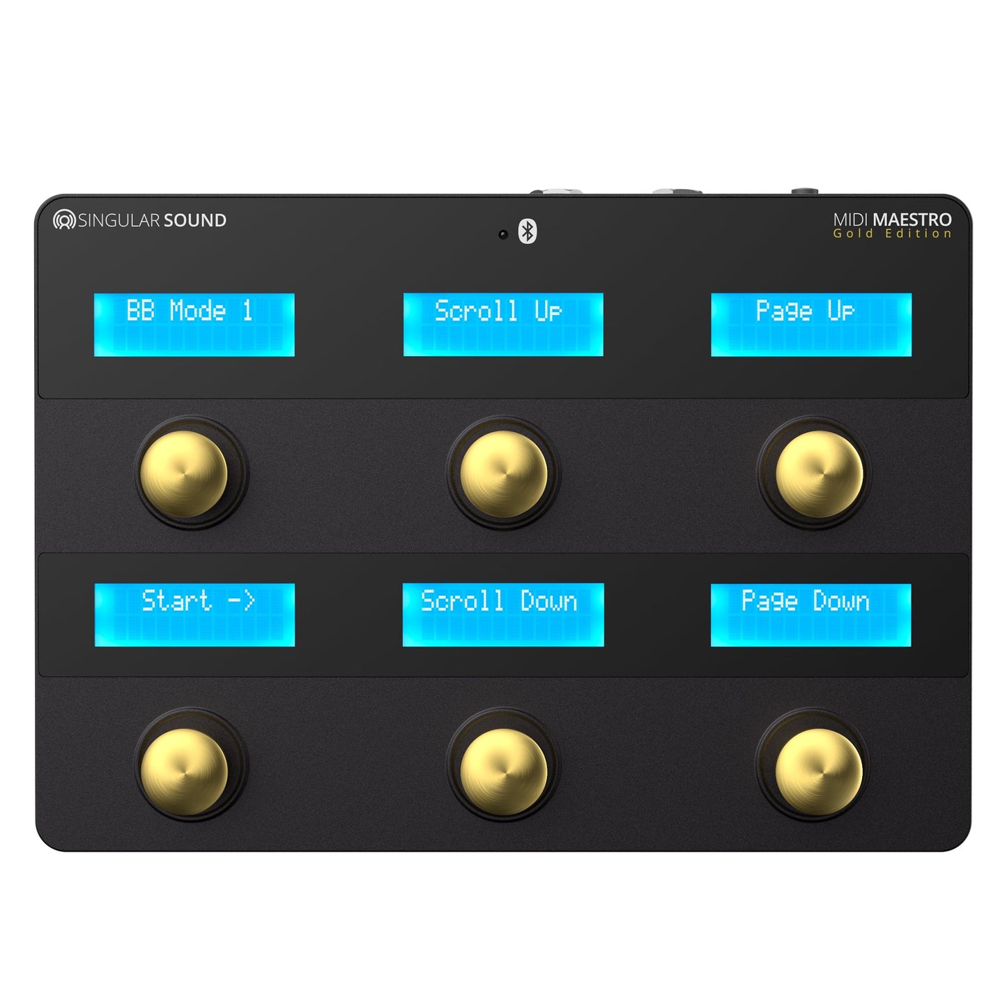 Singular Sound MIDI Maestro Gold Edition - driver de pie MIDI todo en uno con interruptores de pie silenciosos, control de aplicación móvil y modos integrados para BeatBuddy y Aeros Loop Studio