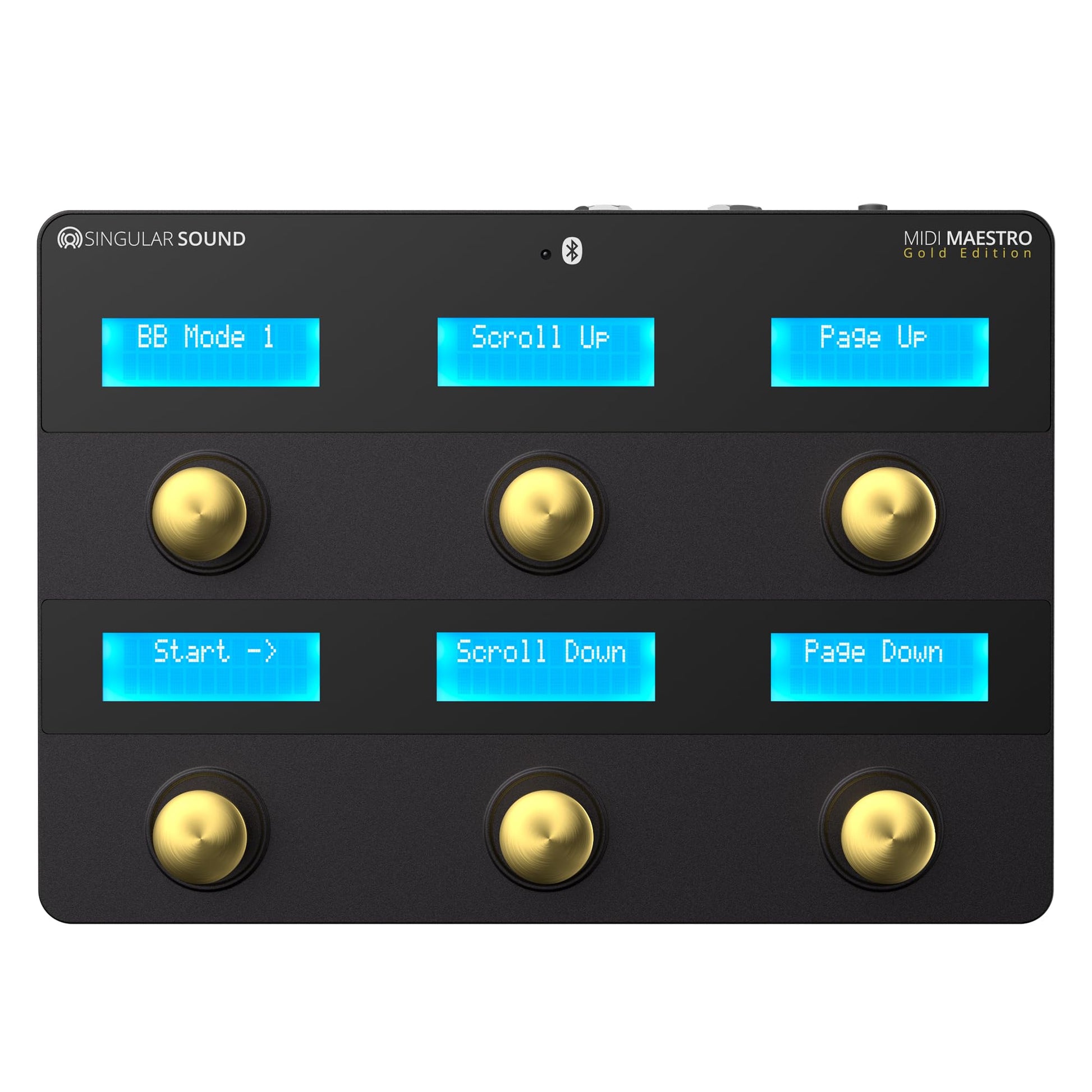 Singular Sound MIDI Maestro Gold Edition - driver de pie MIDI todo en uno con interruptores de pie silenciosos, control de aplicación móvil y modos integrados para BeatBuddy y Aeros Loop Studio