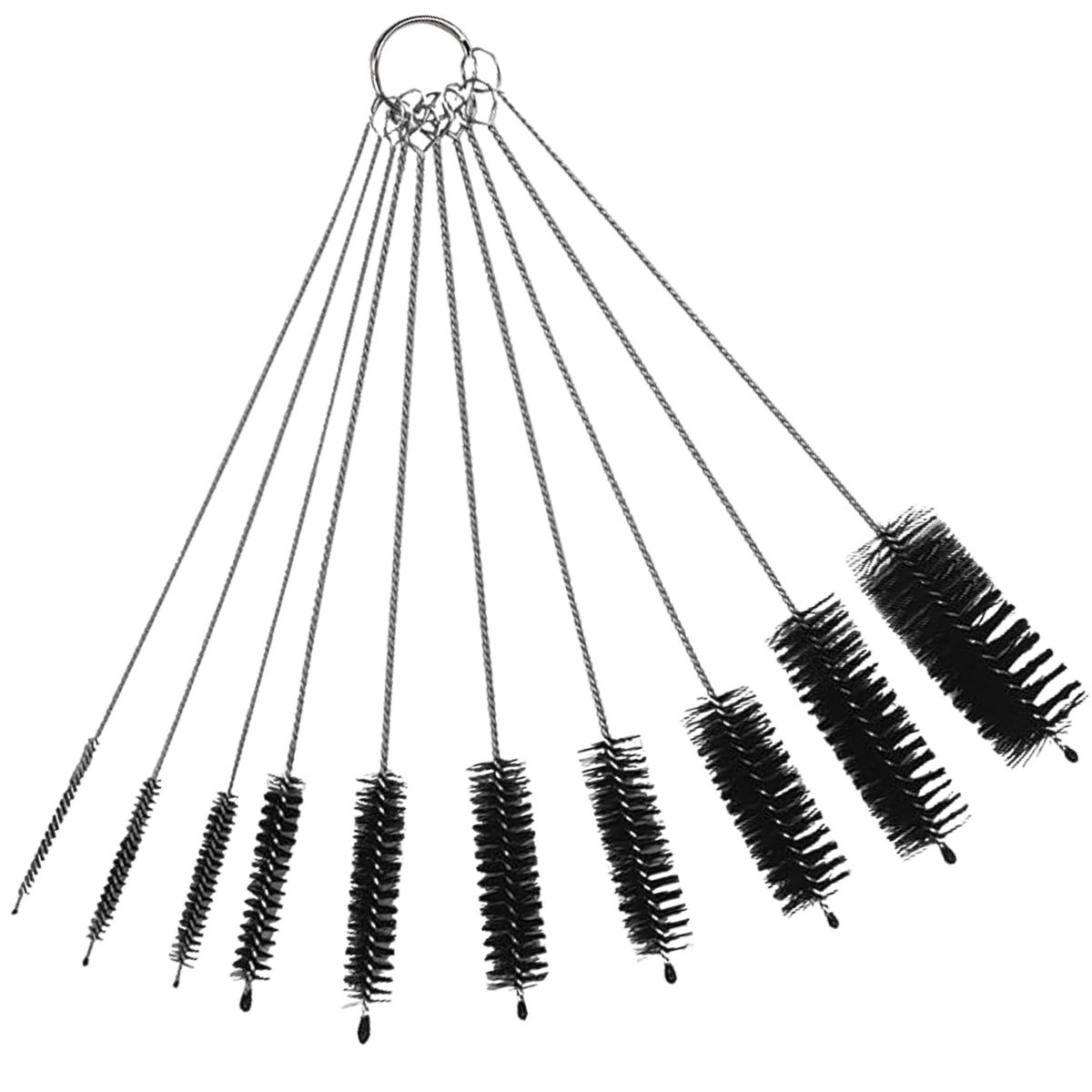 CIDYAUST - Juego de cepillos para limpieza de pajitas, limpiador de tuberías con 10 diámetros diferentes y anillo para colgar, cepillo de paja para vaso, fregaderos, tubo de ensayo, comederos Stanley