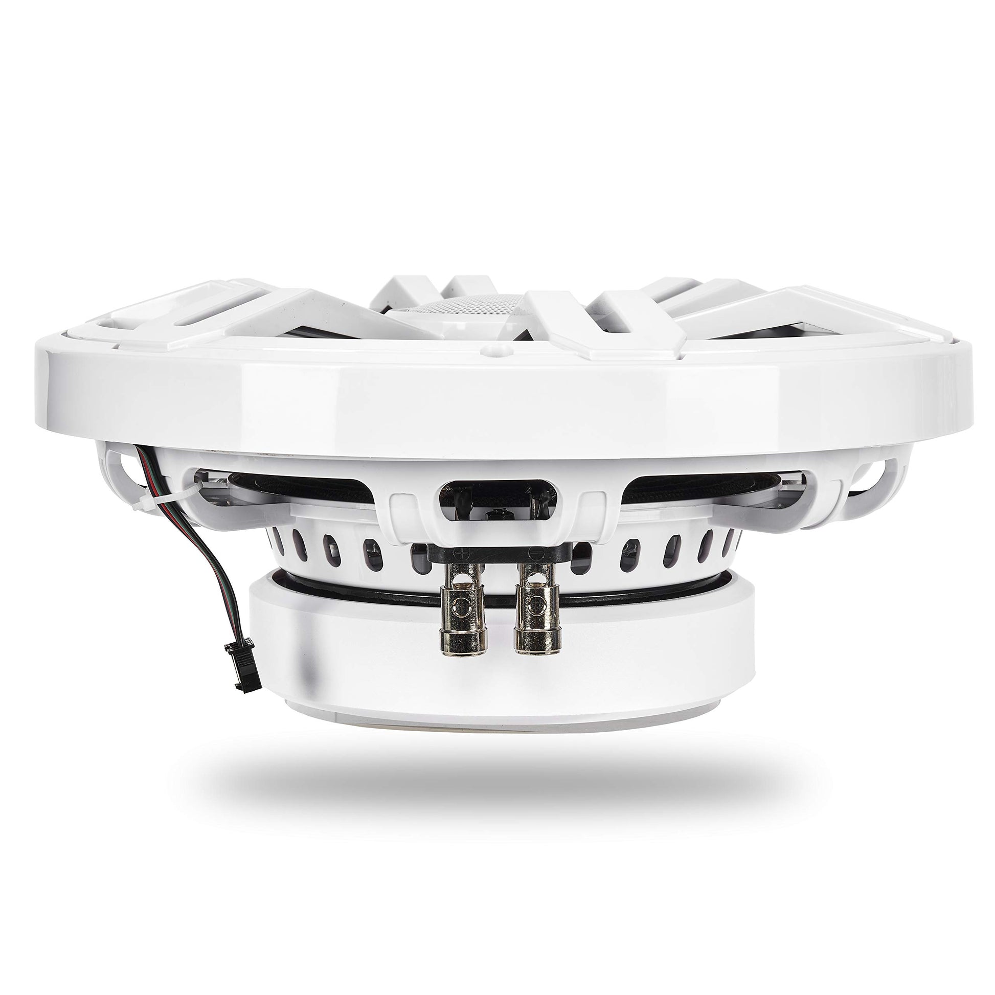 BELVA BMSS10RW 800W Peak (400W RMS) Subwoofer marino poco profundo de 10 pulgadas con iluminación LED multicolor para barcos/ATV/UTV/SxS/Powersport