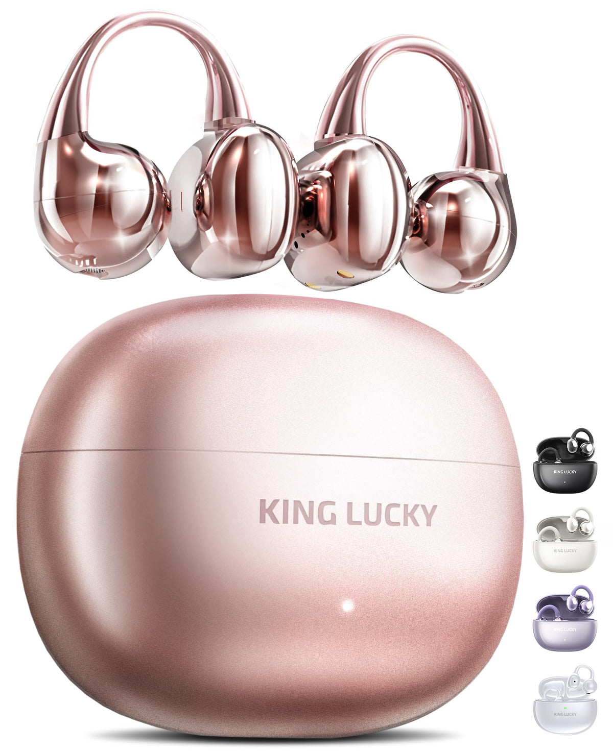 Auriculares Kinglucky Gen 3 Inalámbricos Bluetooth 6.0 Negro con Micrófono y ENC para Usuarios de Orejas Pequeñas y Anteojos