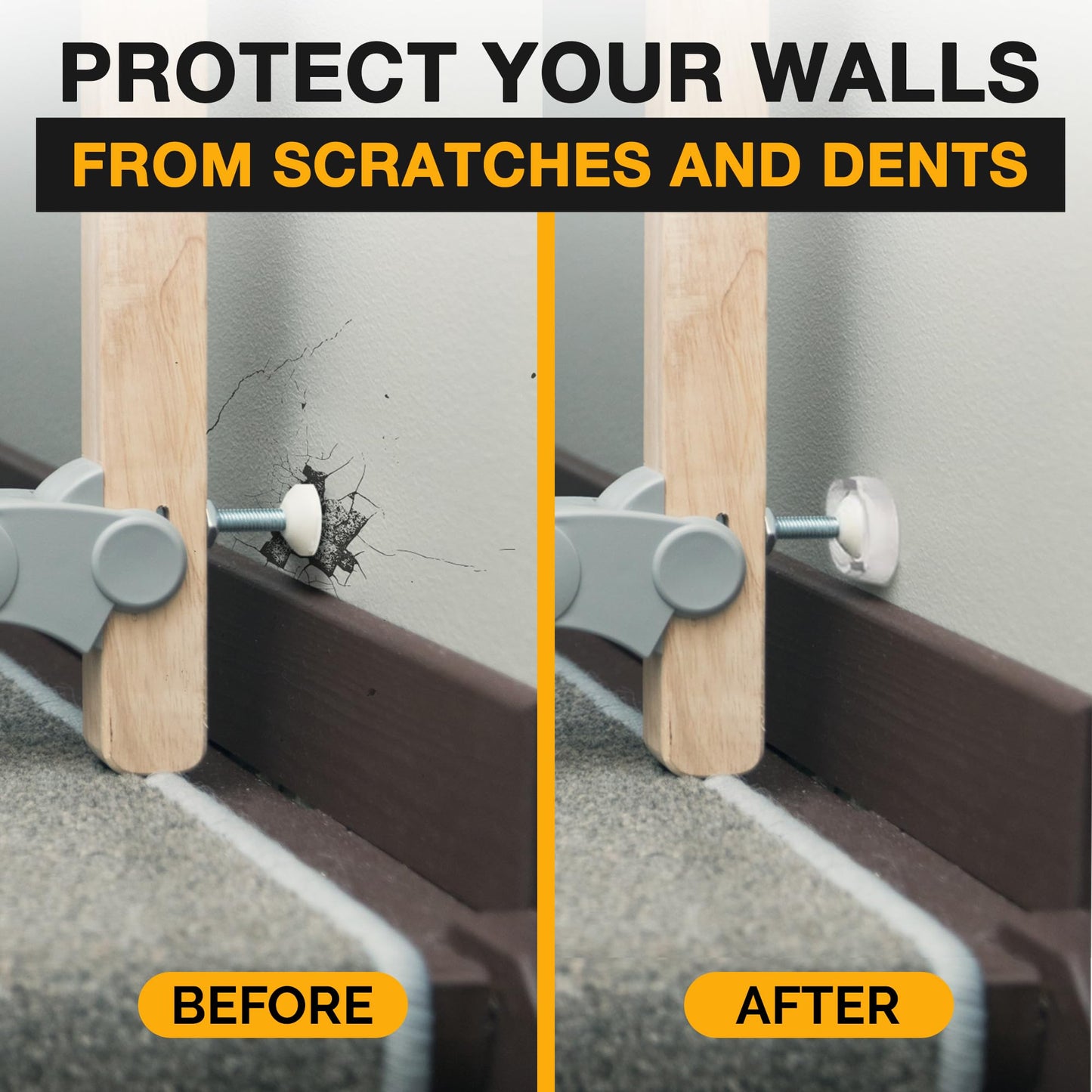 Ducki - Protector de pared para puerta de bebé, autoadhesivo, duradero y reutilizable, para bebés, puertas de mascotas, piezas de repuesto, protectores contra arañazos en la puerta, kit de seguridad