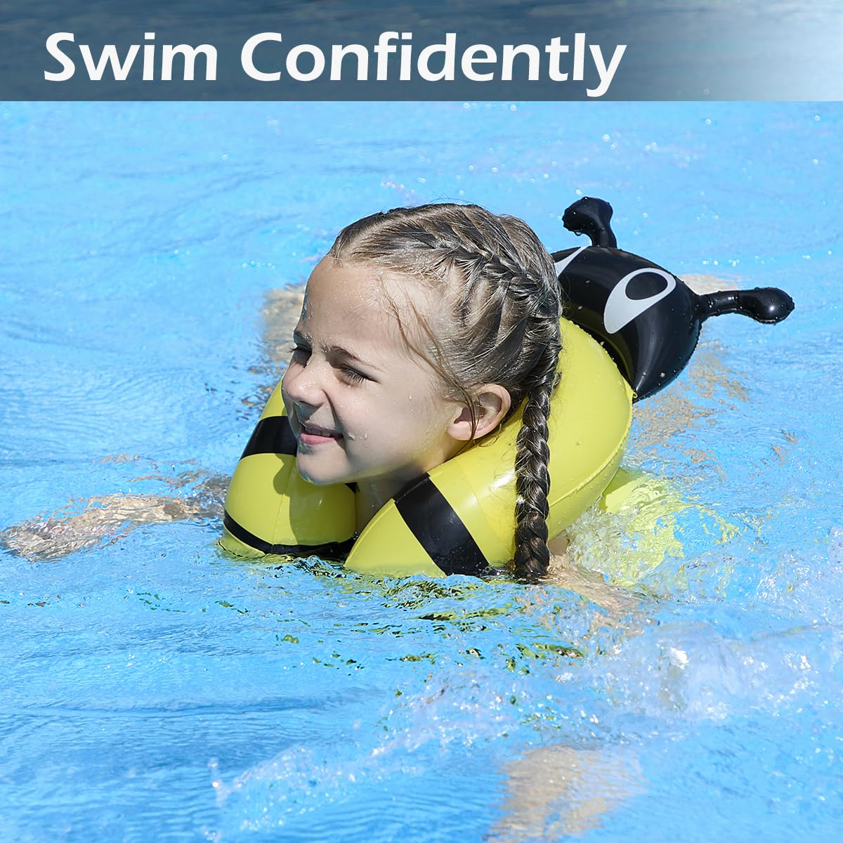Hyfoo - Flotadores para niños y niñas de 3 a 6 años de edad, chaleco de natación inflable para niños, piscina de playa, aprender a nadar flotante, para peso de 33 a 50 libras