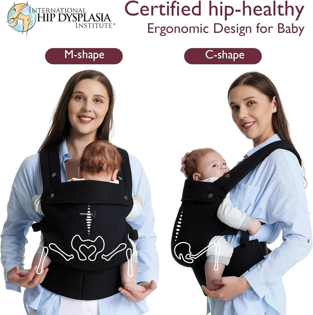 Momcozy Portabebés, Capacidad de Peso de 3,2 kg a 20,4 kg