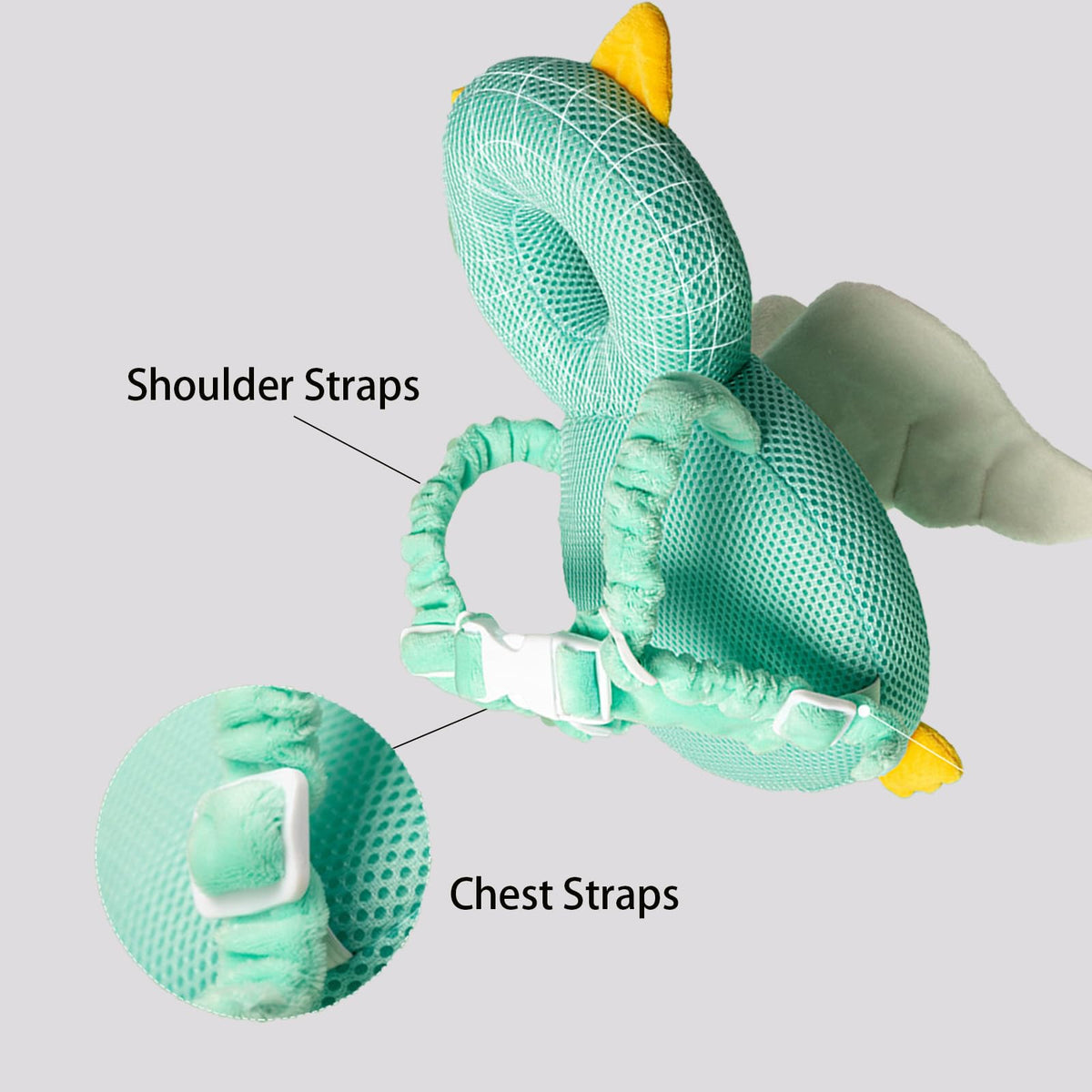 LOVOERNO Mochila protectora de cabeza para bebé con andadera, ajustable para niños pequeños, almohadilla de seguridad para protección de la cabeza (tigre lindo)