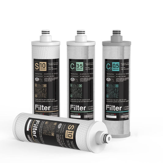 Frizzlife M3005 - Juego de cartuchos de filtro de repuesto (4 unidades) para SK99, SP99, SK99 nuevo y SP99 nuevo sistema de filtro de agua debajo del fregadero