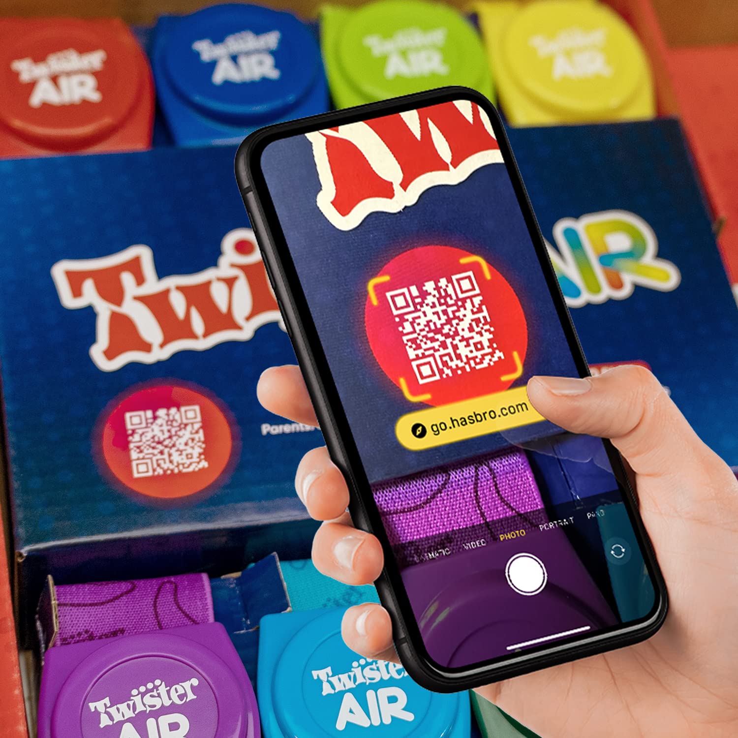 Juego Interactivo Twister Air Aplicación AR Azul Activo para Niños y Adultos