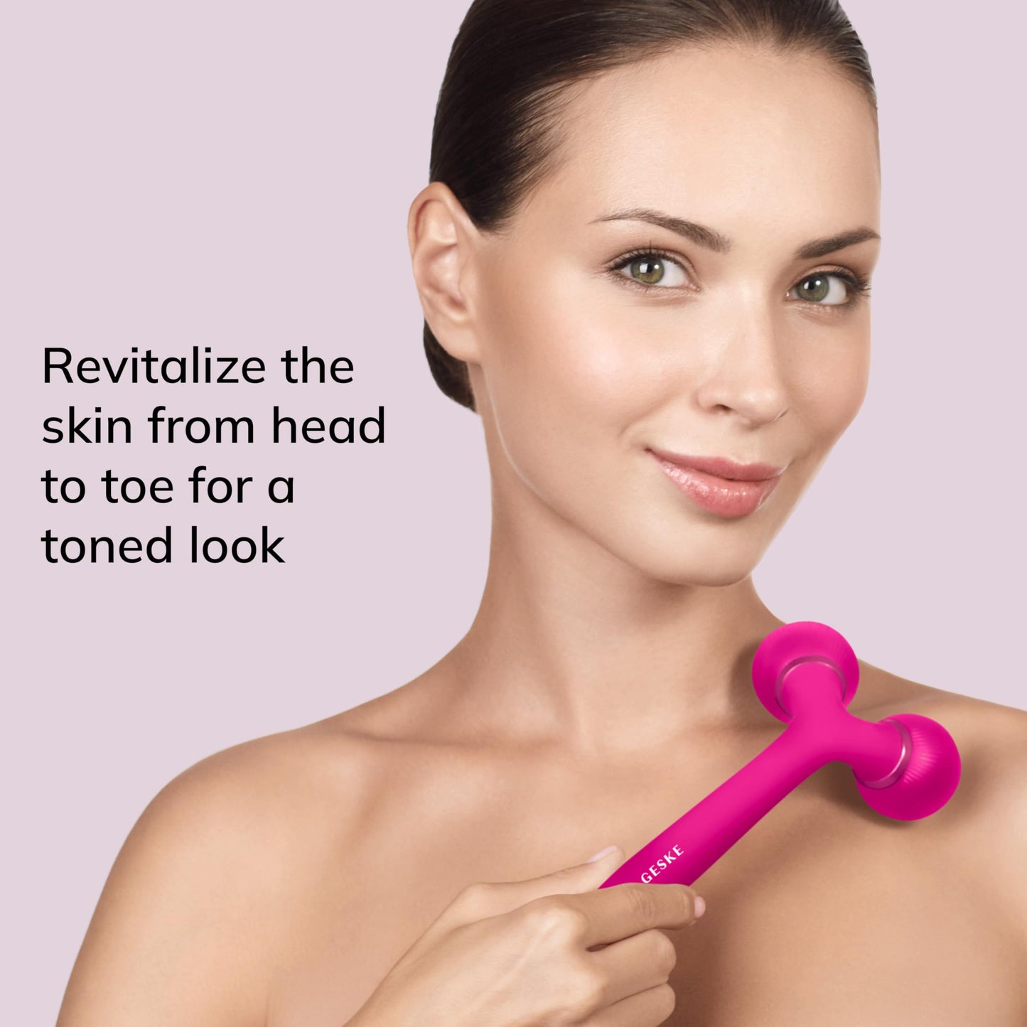 GESKE | Rodillo facial y corporal sónico SmartAppGuided™ | 4 en 1 | rodillo derma | Dispositivo para rostro y cuerpo | rodillo derma | Rodillo facial profesional | Reafirma y define cuerpo y rostro