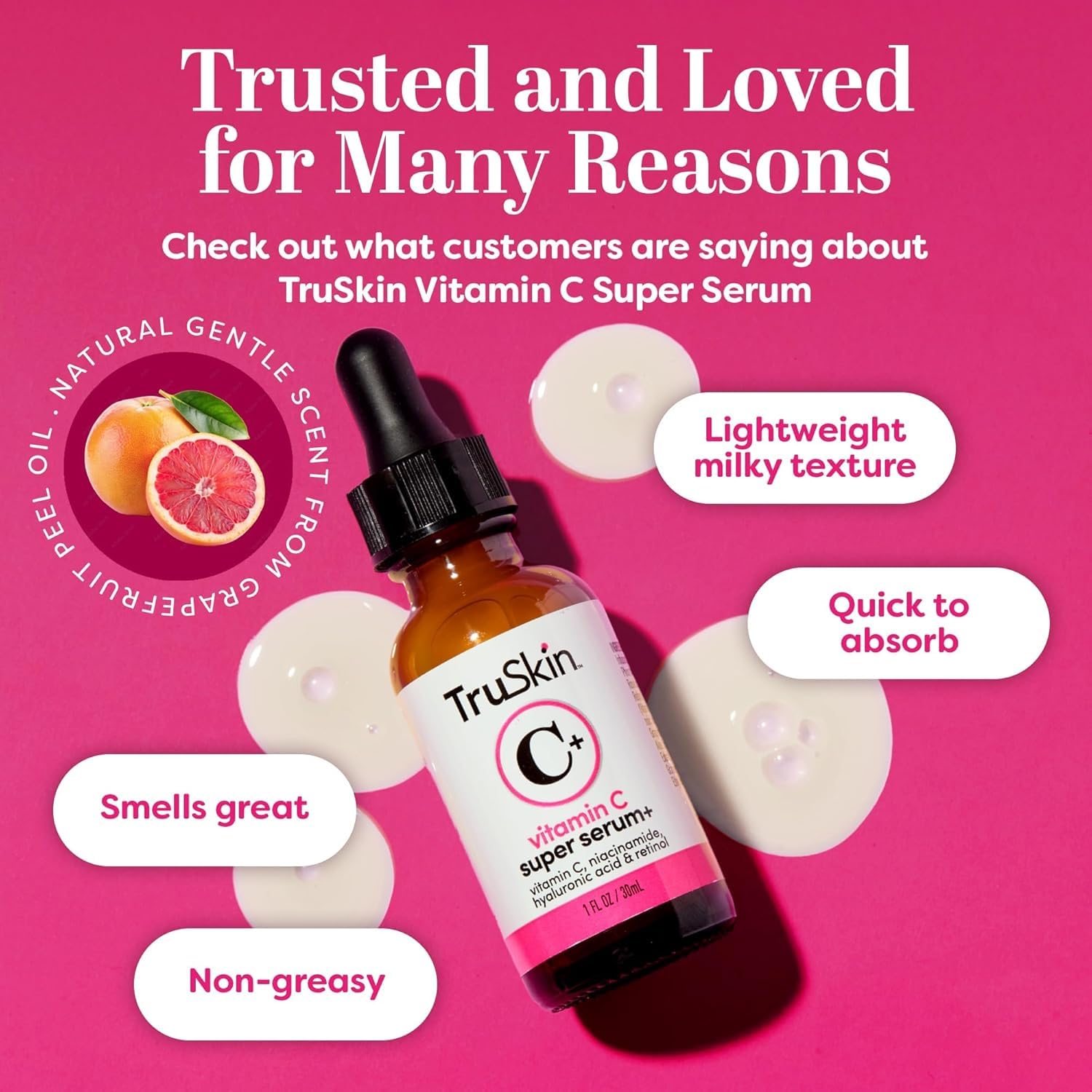 Vitamin C-Plus Super Serum, Anti Aging Anti-Wrinkle Facial Serum with Niacinamide, Retinol, Hyaluronic Acid, and Salicylic Acid