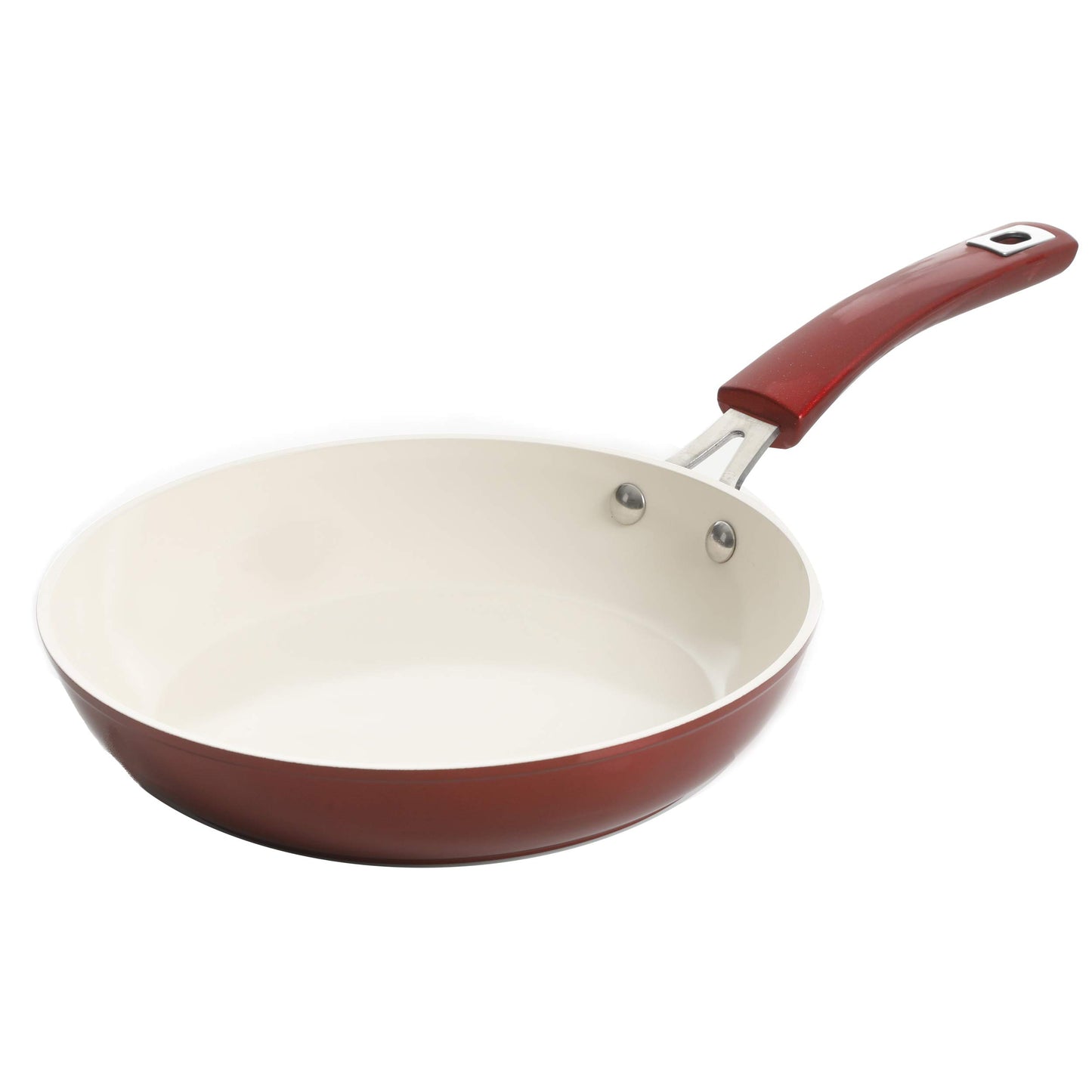 Kenmore Arlington Healthy antiadherente cerámica recubierta de aluminio forjado utensilios de cocina, 12 piezas, color rojo metálico