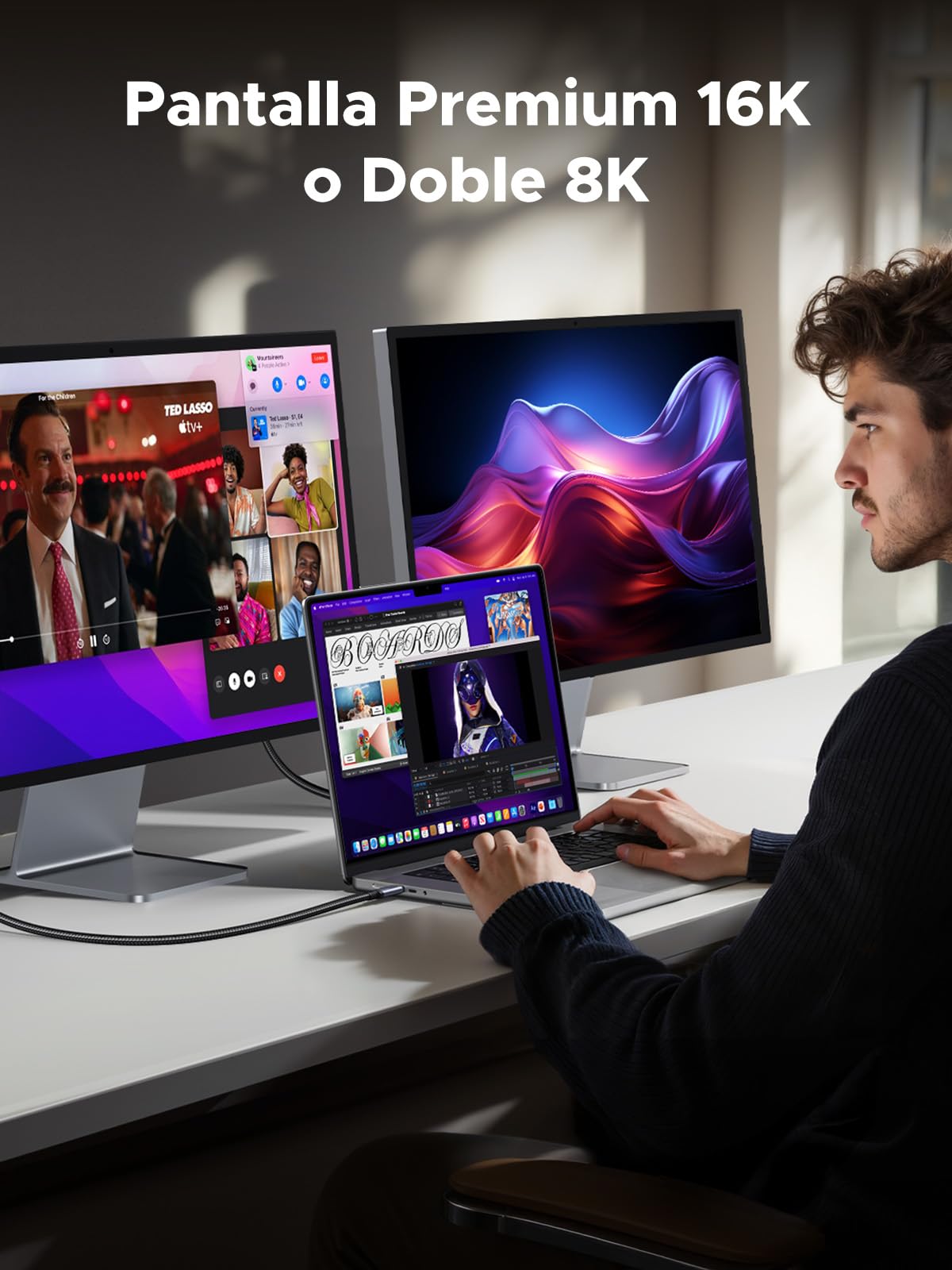 Cable USB C de Carga Rápida UGREEN 240W Gris 80 Gbps 16K 60Hz PD 3.1 Compatible Monitor Hub Dock 1M