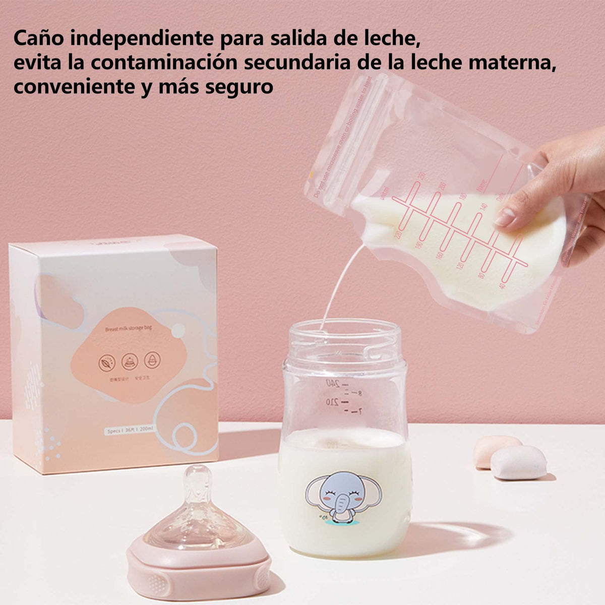 Sacos de almacenamiento de lecheOGIRL, 150 pcs, Saco de autoescalda con un hilo fácil, Milkies Freeze Organizador para bolsas de almacenamiento de leche, 8.5oz