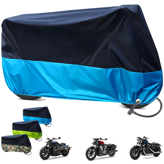 Cubierta Impermeable para Motocicletas, Funda para Moto Impermeable, 190T Tela Oxford Cubierta de Motocicleta, protección contra el Polvo, escombros, Lluvia y Clima, para Harley,Honda,Yamaha, Suzuki