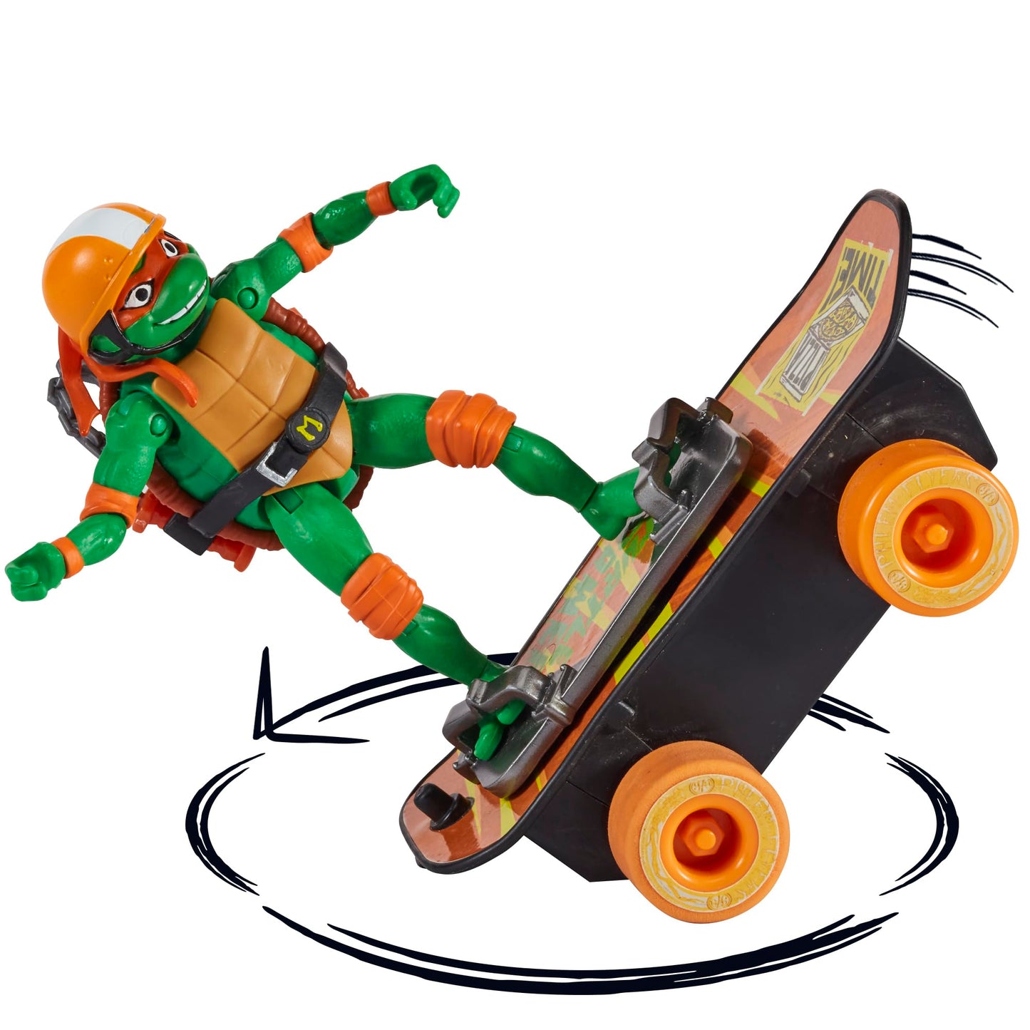 Figura Juguete TMNT Tortugas Ninja Miguel Ángel Fricción Skateboard Exclusivo Amazon Película Caos Mutante Interactivo