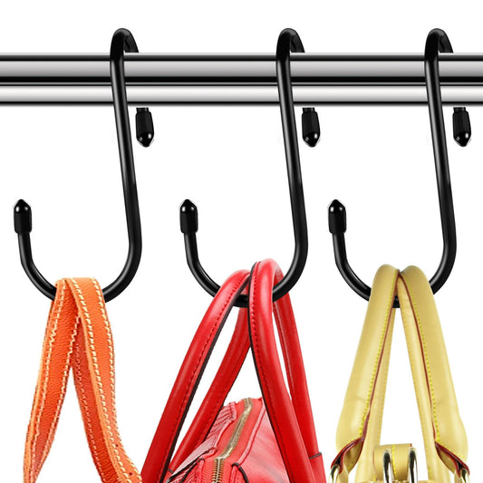 HiGift - Paquete de 8 perchas para clóset, con revestimiento de vinilo, diseño giratorio único, ganchos para colgar bolsas, ganchos grandes de 5 pulgadas, organizador para colgar en el clóset, bolsos