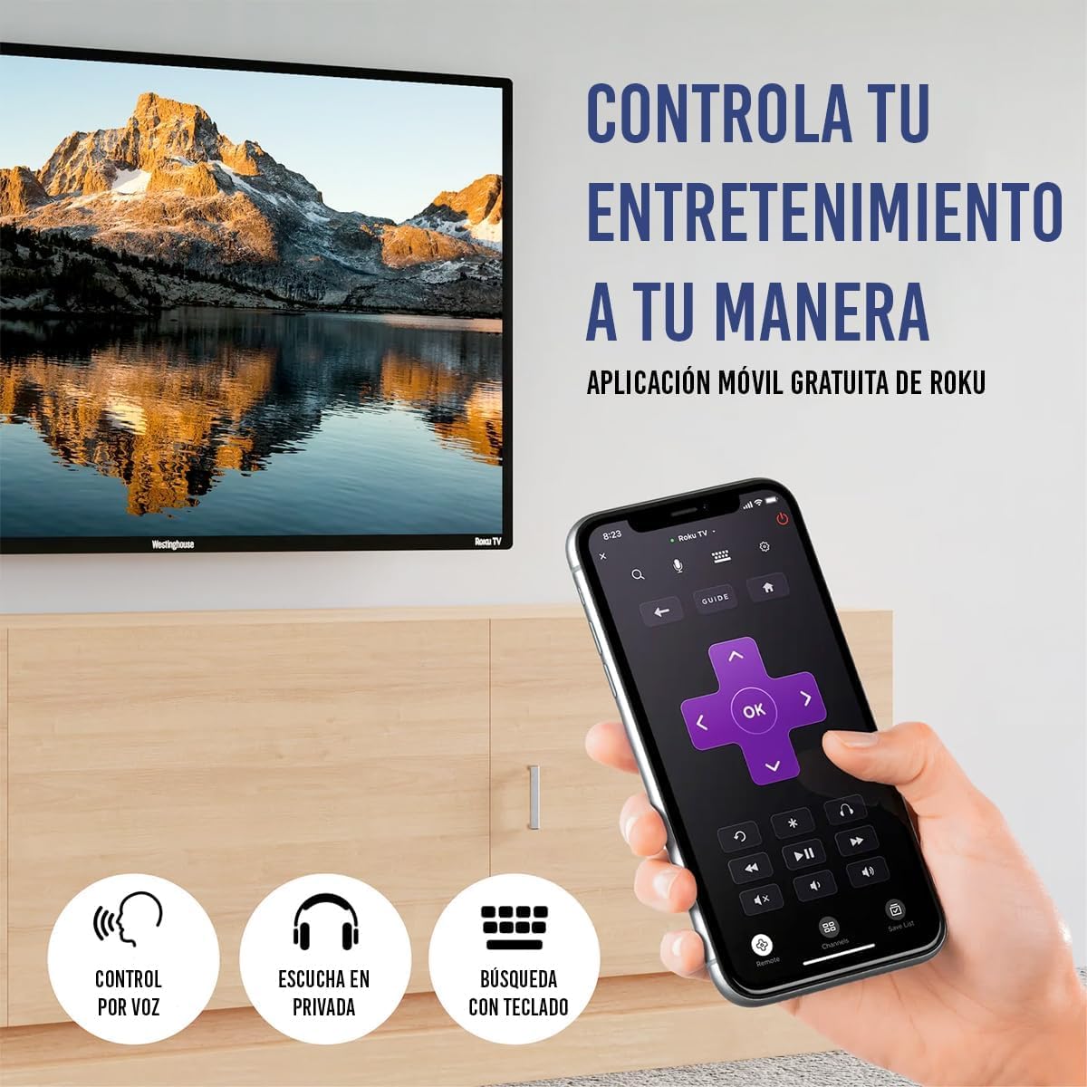 Westinghouse Smart TV Roku de 32" Pulgadas 720P HD LED, 3 HDMI, 1 USB, Wi-Fi, Direct LED - WR32HE2520
