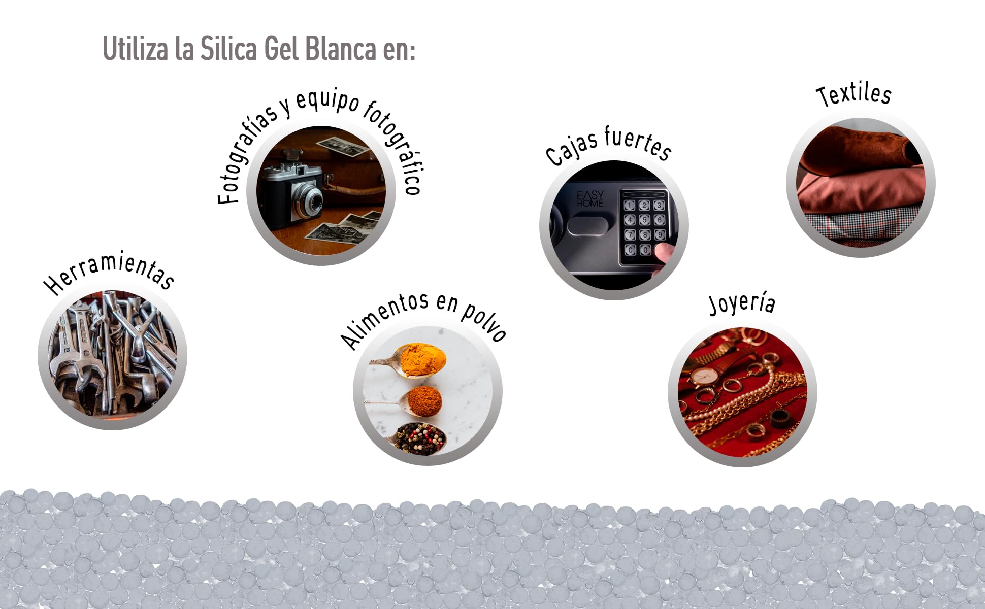 [3-5mm] Silica gel 1kg Gel de Sílice para humedad - DeseCamen Bulk