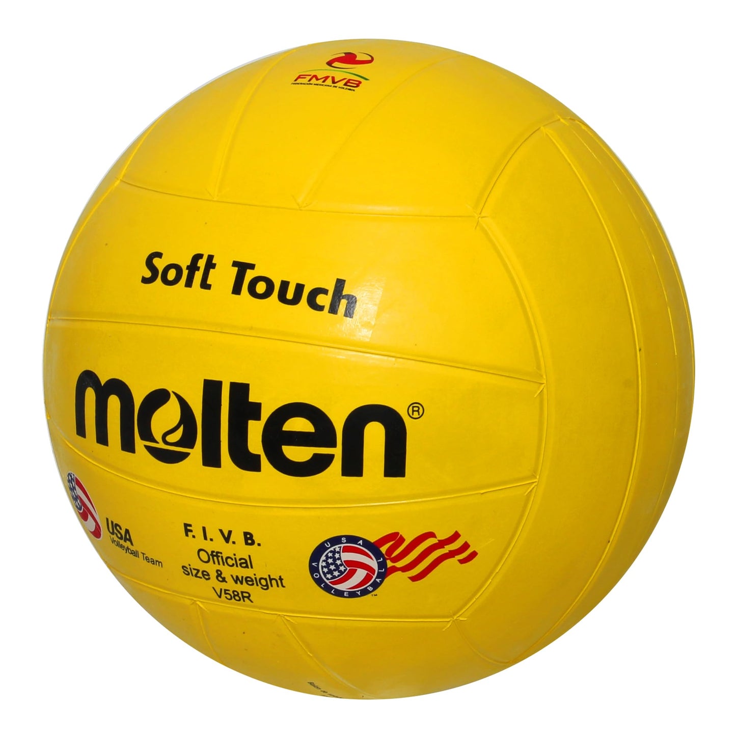 Balón de Voleibol Molten Amarillo Soft Touch Interior Talla 5 FIVB Oficial
