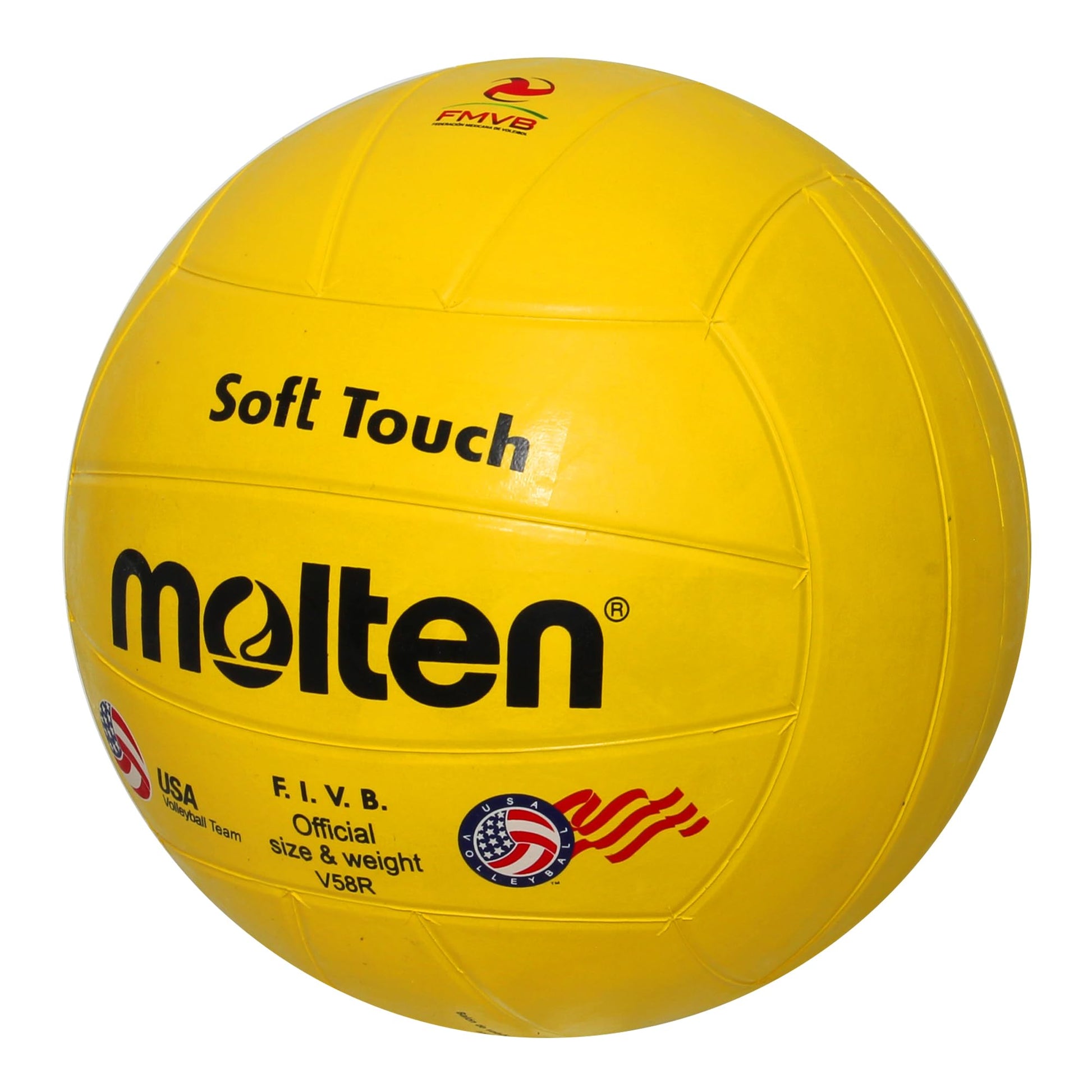 Balón de Voleibol Molten Amarillo Soft Touch Interior Talla 5 FIVB Oficial