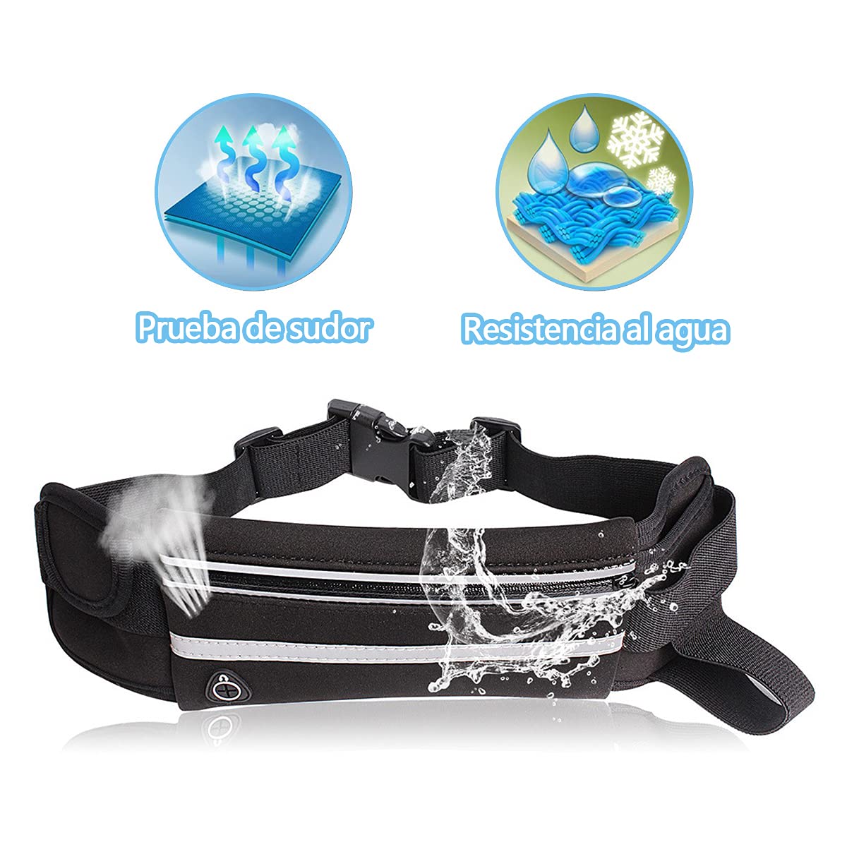 CHENGBAO Cangurera Hombre，Portátil Para Correr Cangurera Mujer，Impermeable Riñonera Hombre，Cangurera Para Correr (Negro grisáceo)