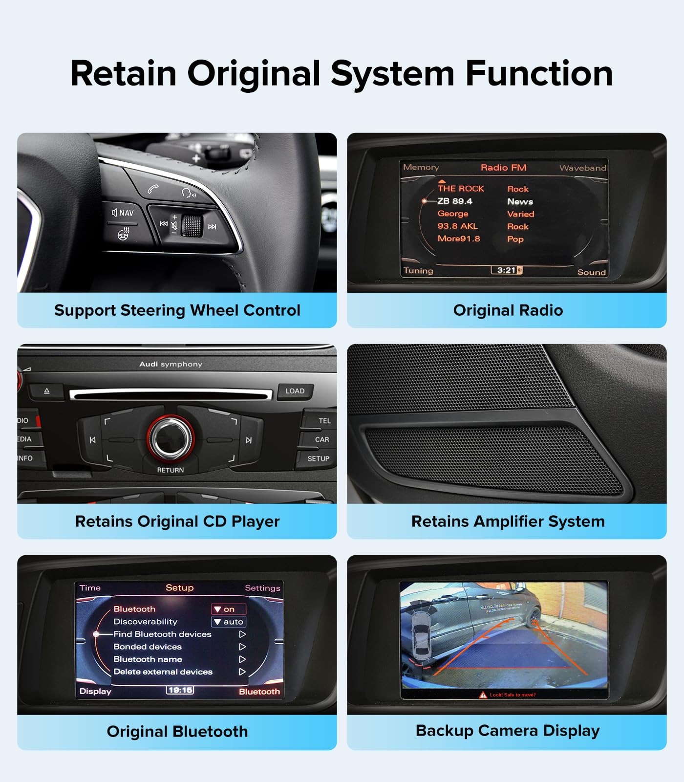 Estéreo de Coche Linux de 10.25" para Audi A4 B8 S4 A5 S5 RS5 (2009-2016) Sistema de Concierto y Sinfonía - Unidad Principal con CarPlay Inalámbrico y Android Auto, Pantalla Táctil IPS de 1920x720