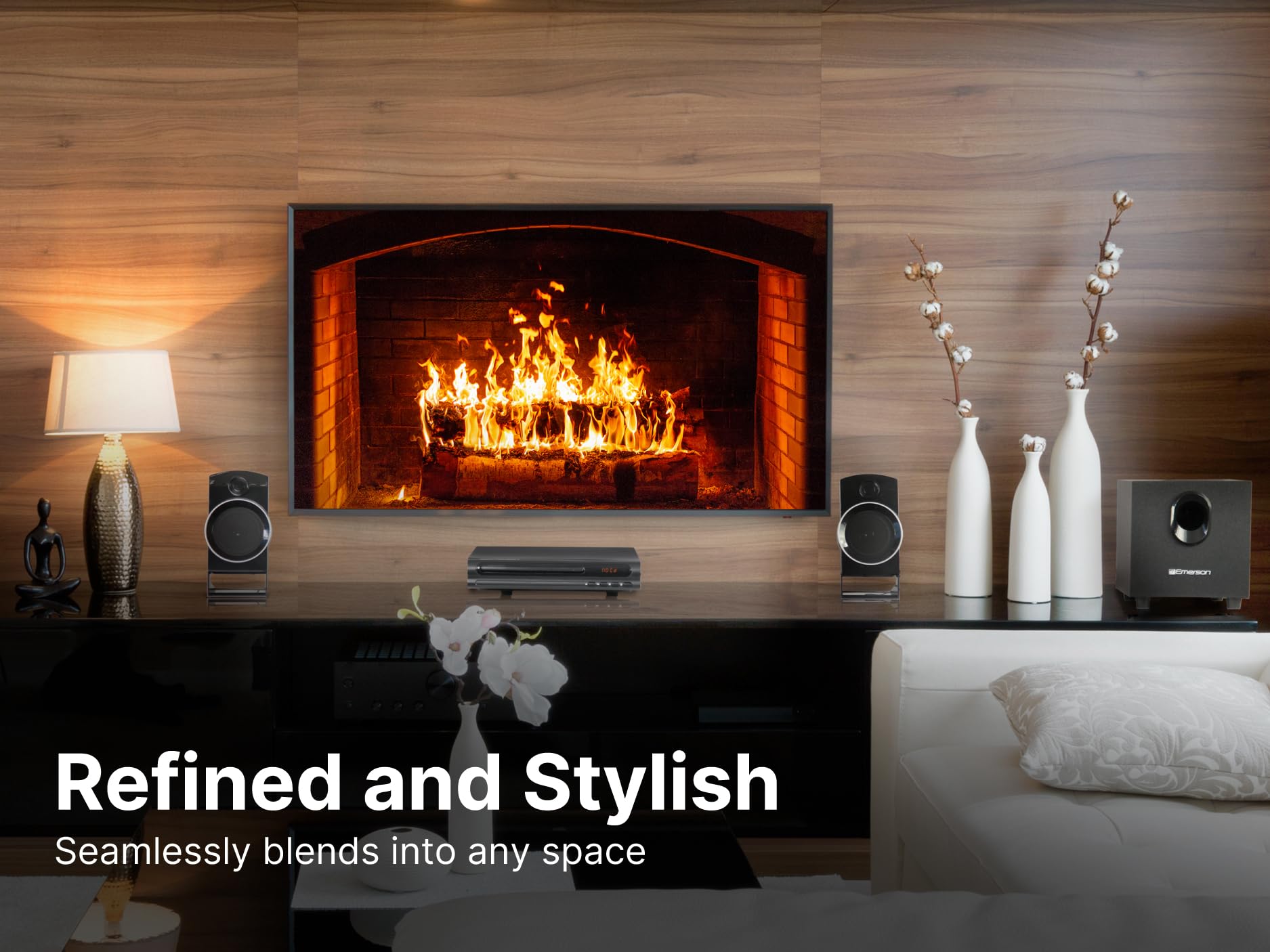 Reproductor de DVD Emerson 2.1 Canales con Sonido Envolvente y Subwoofer