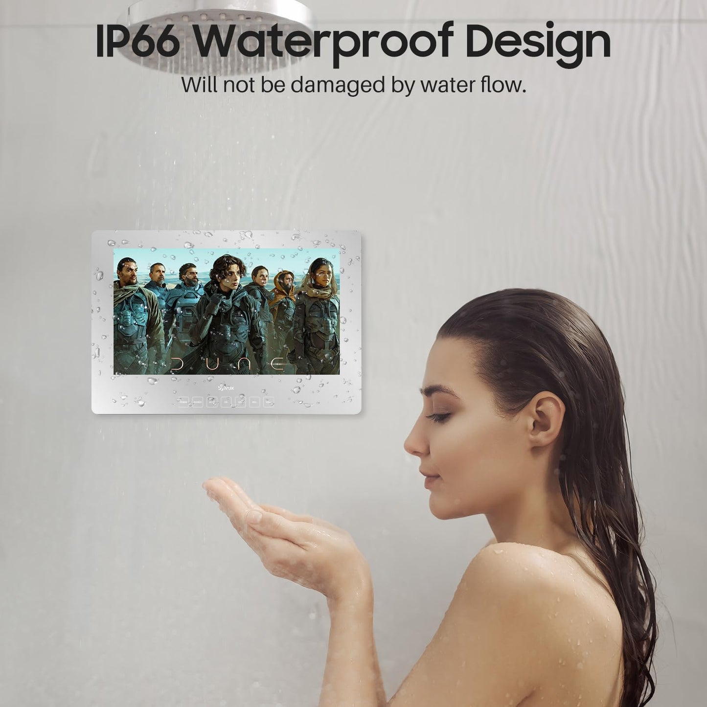 TV de Baño SYLVOX Espejo de 32 Pulgadas con Google OS y Tuner IP66 Impermeable para Baño