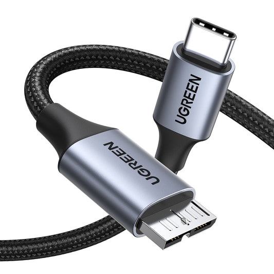 Cable de Disco Duro UGREEN USB C a Micro B Negro 0.5M Compatible con MacBook iPad Galaxy y Más