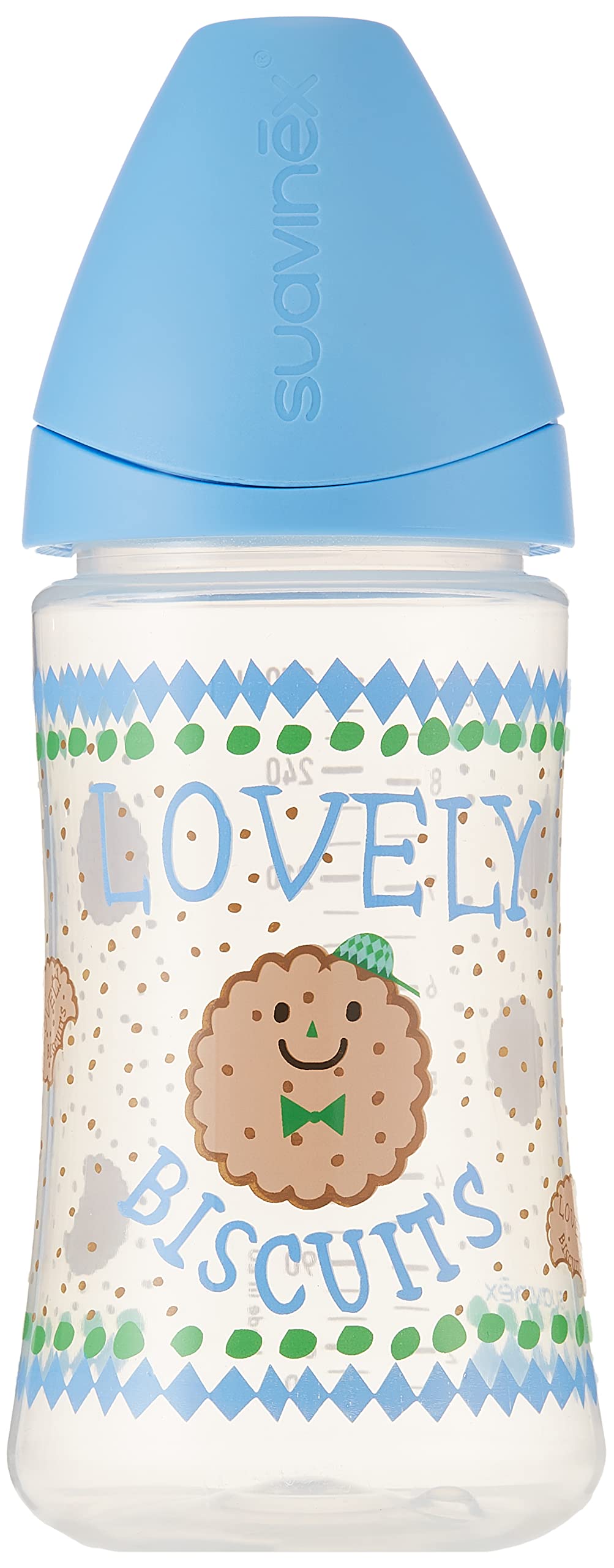 Biberón Suavinex Azul Lovely Flujo Medio 270 Ml para Bebé Niño