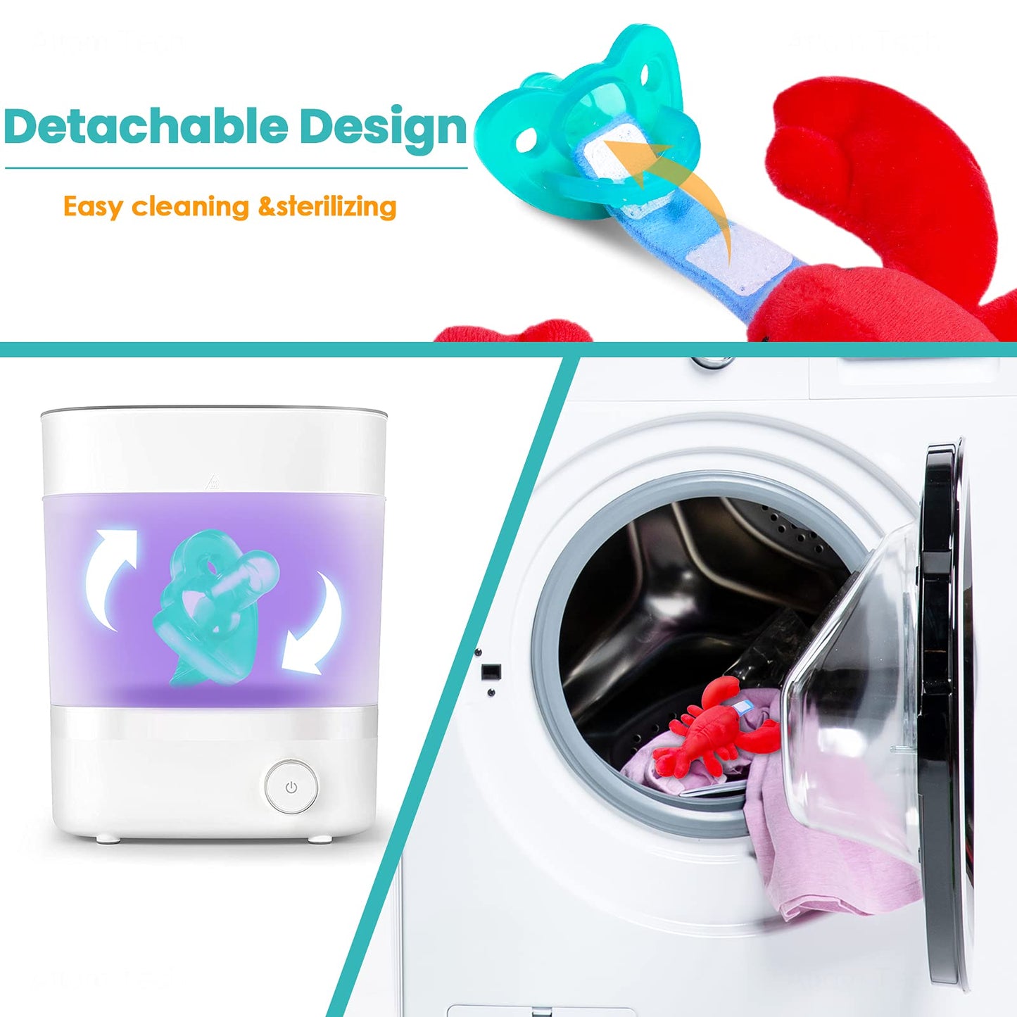 Chupete NiBaby Langosta Felpa Desmontable de Silicona para Bebé Recien Nacido