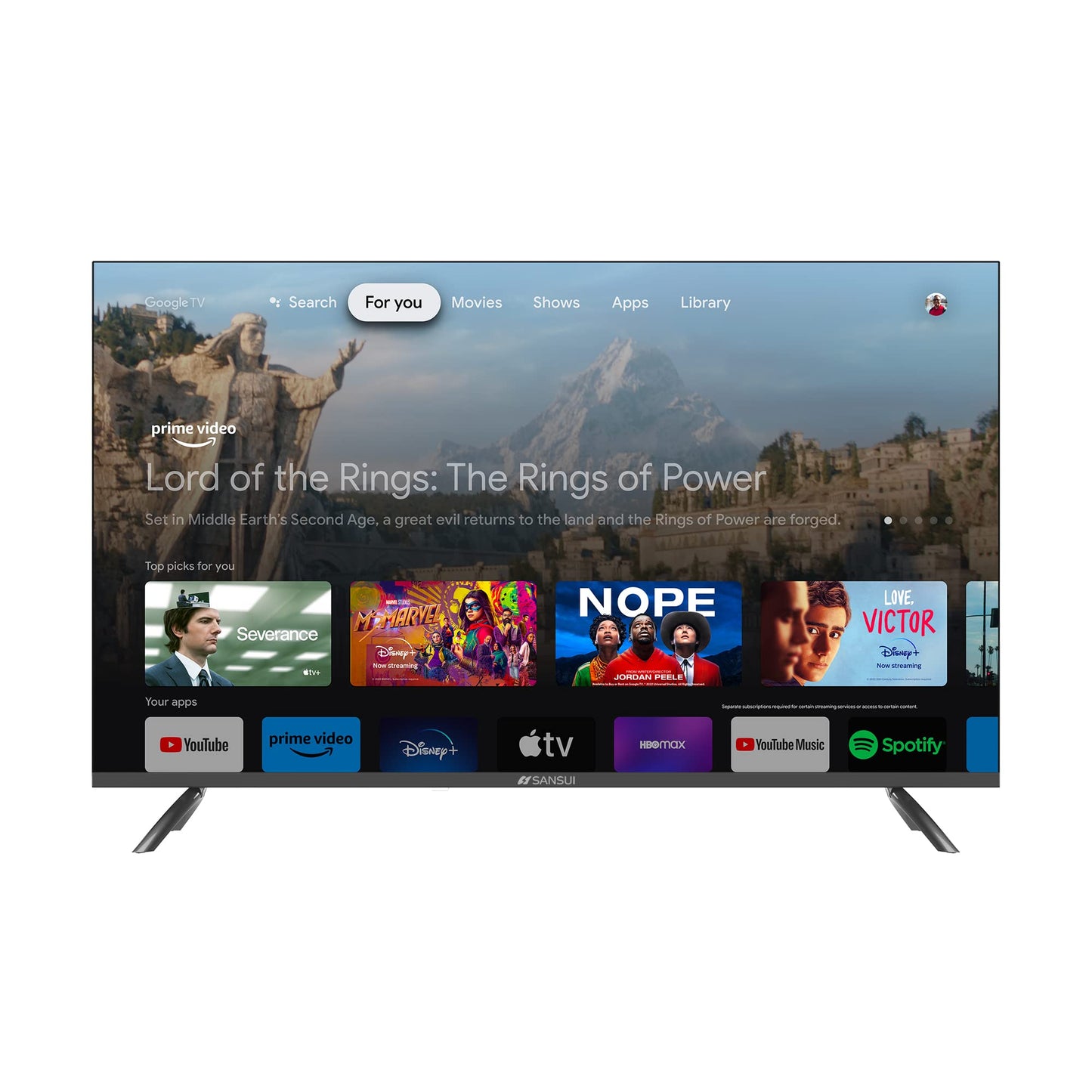 SANSUI Television Google TV, Voice Assistant Smart TV 2023 (43" 4k UHD)