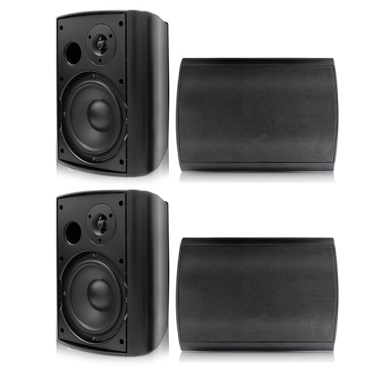 Herdio Bocinas para Exterior, 6,5 Pulgadas 800W 2 Vías Altavoces Bluetooth para Exteriores, Impermeable, Amplificador Superior, Amplia Cobertura De Sonido Estéreo, para Patio Jardín, 2Pares Negro