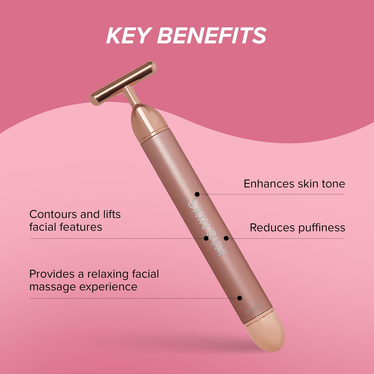 Skin Gym Electric T Shape Facial Massager for Wrinkles and Fine Lines Anti-Aging Face Lift Skin Care Beauty Tool