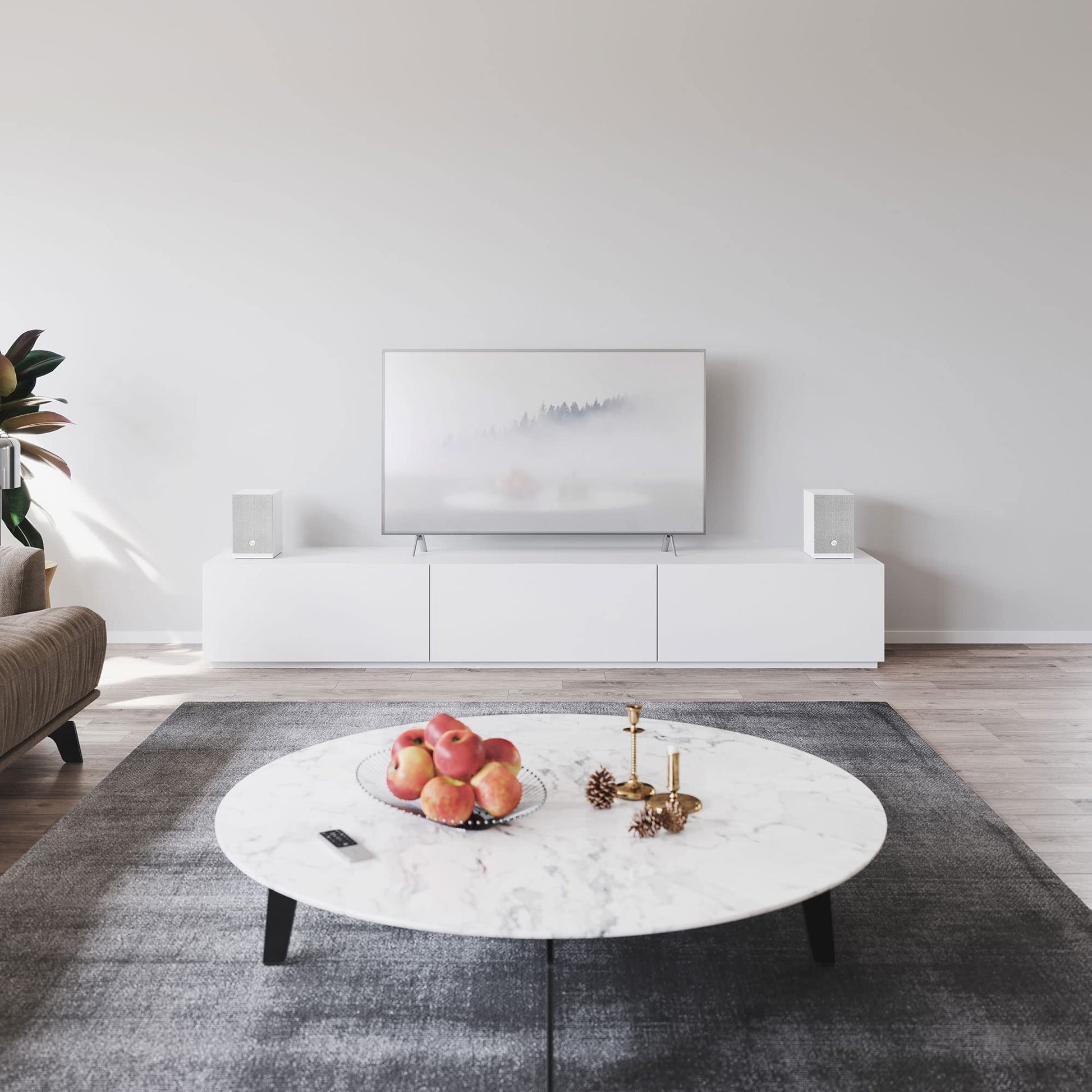 Audio Pro Altavoces inalámbricos A28 | WiFi, Bluetooth 4.2, estéreo de Entretenimiento en el hogar multihabitación | Compatible con AirPlay 2, Spotify | Blanco