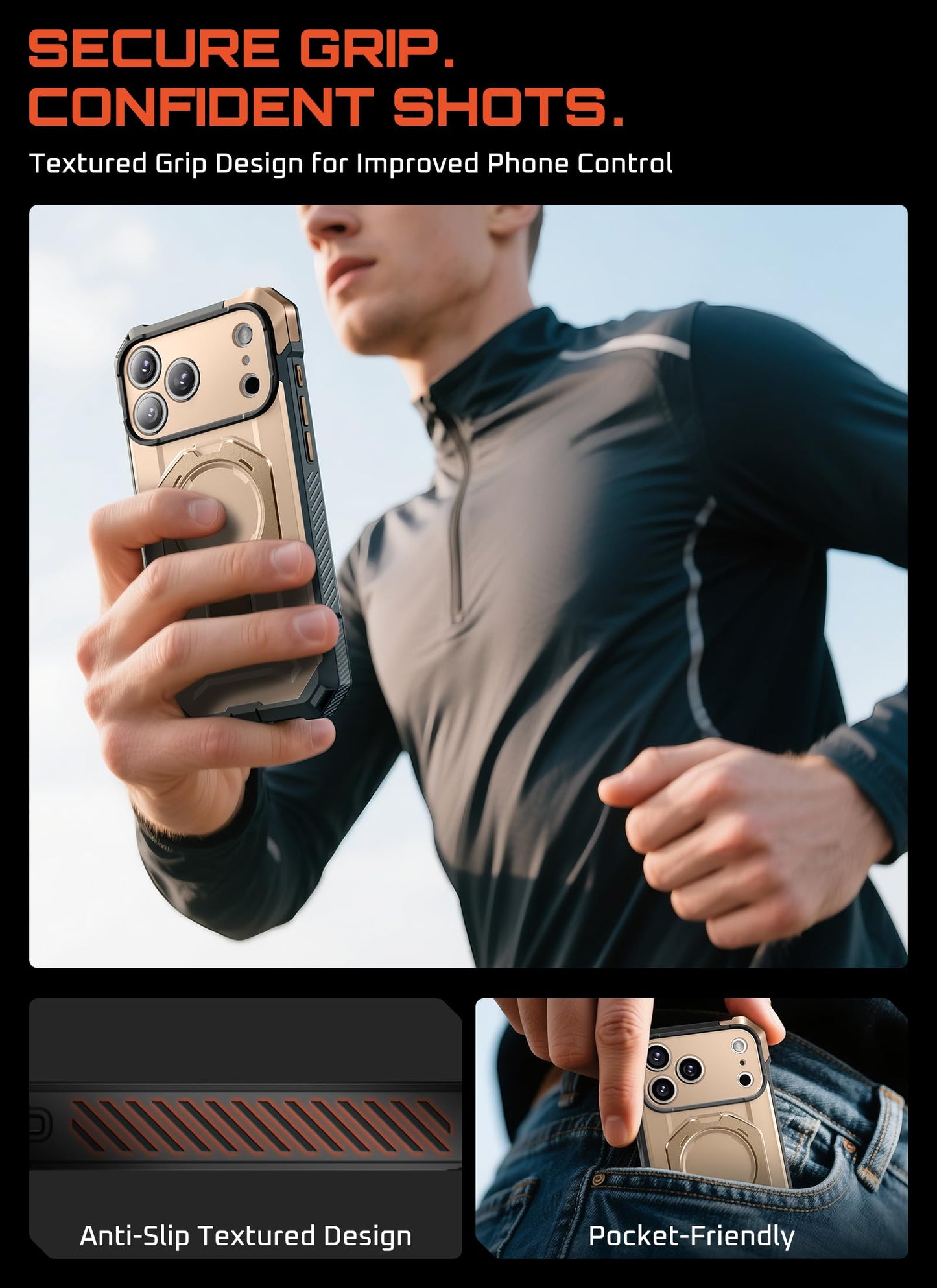 SUPCASE Funda Magnética para iPhone 17 Pro MAX Case Compatible con Magsafe [UBGrip] Resistente Carcasa Protectora con Soporte para iPhone 17 Pro MAX - Desert