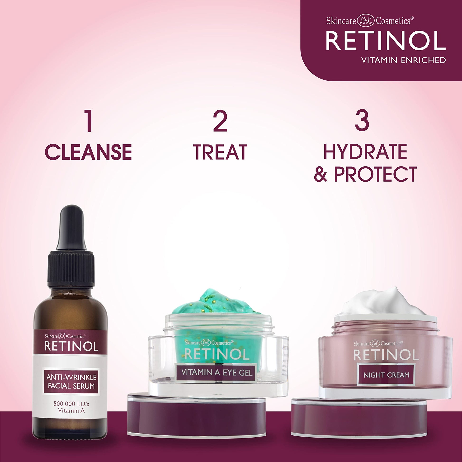 Retinol Anti-Wrinkle Facial Serum – Vitamin A Concentrate Improves Skin’s Elasticity & Tone and Minimizes Appearance of Fine Lines & Wrinkles – Look Younger With The Age-Defying Power Of Retinol