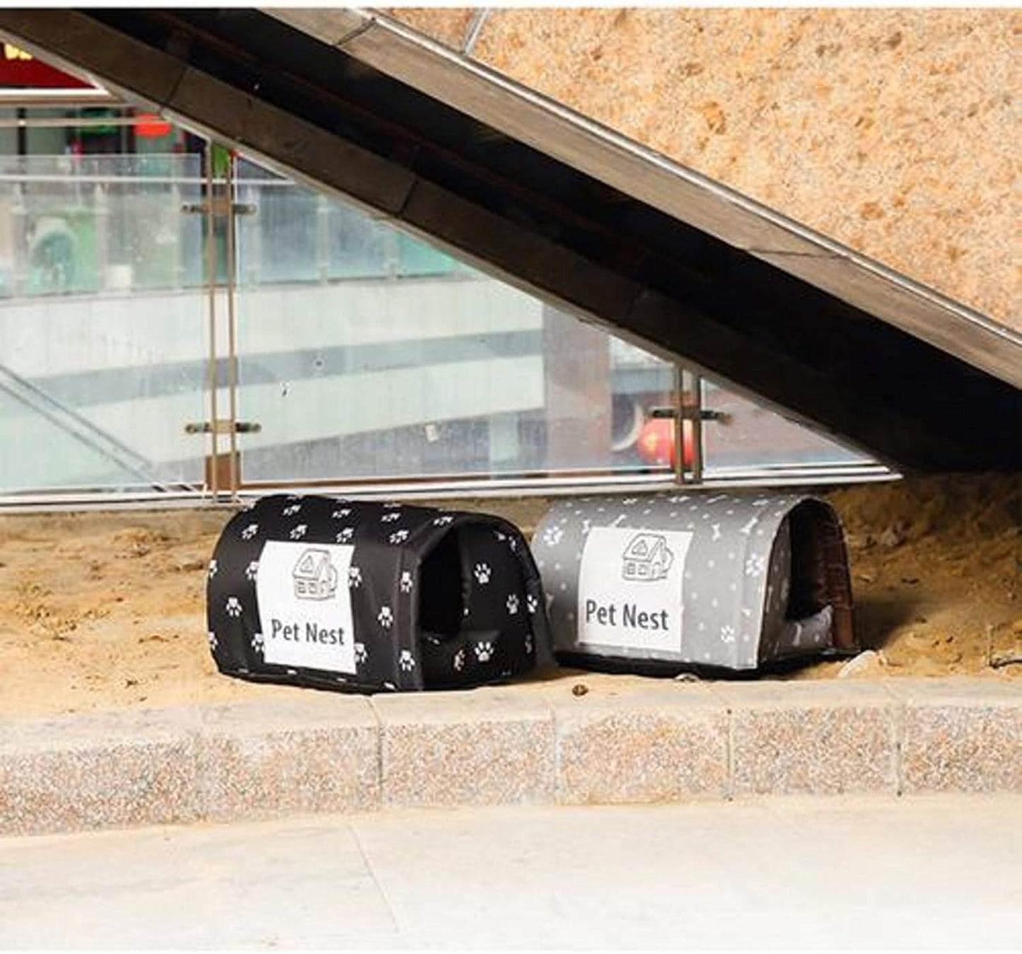 QAVILFLY Casa para gatos al aire libre, resistente a la intemperie, plegable, refugio para gatos callejeros