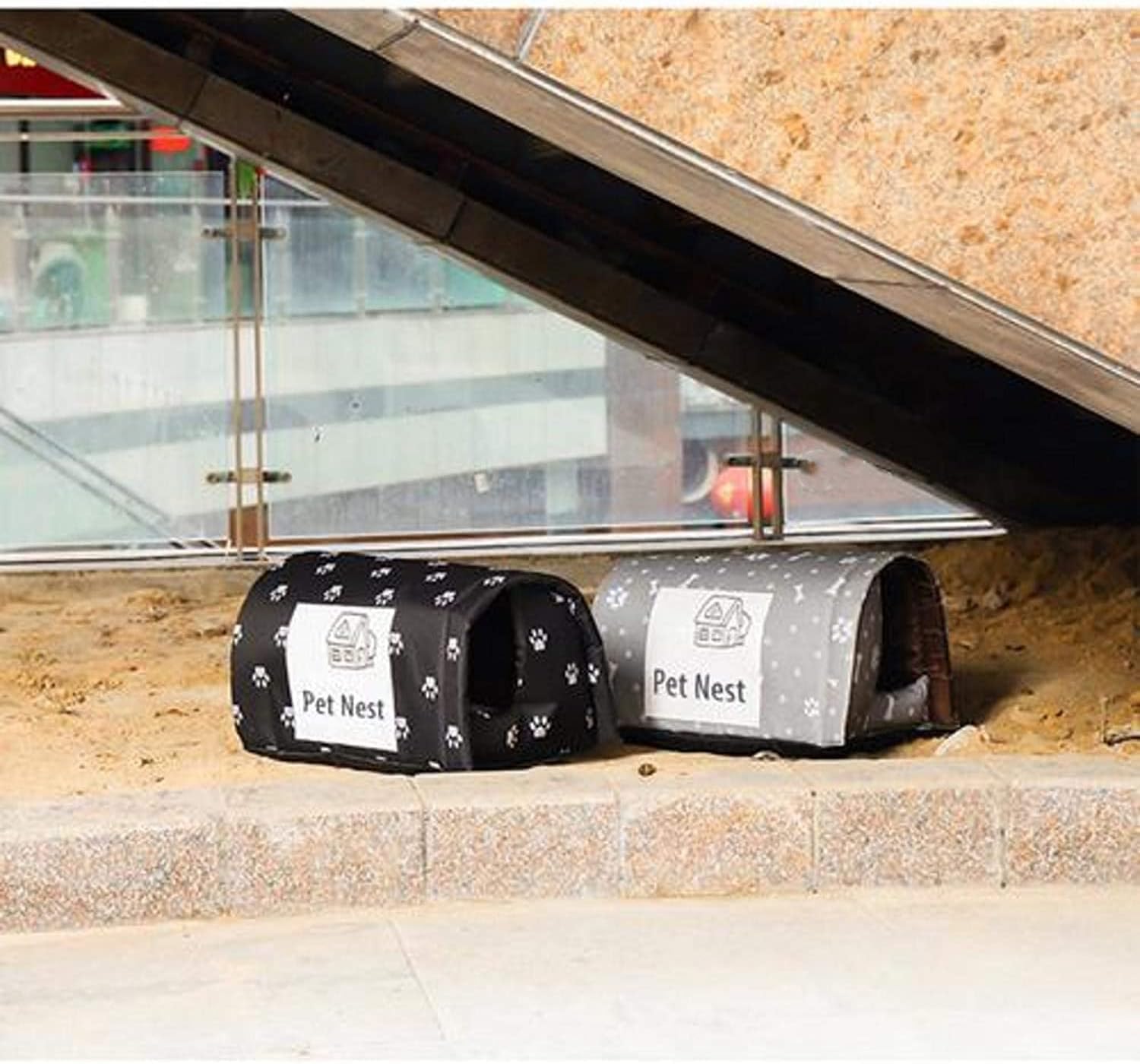 QAVILFLY Casa para gatos al aire libre, resistente a la intemperie, plegable, refugio para gatos callejeros
