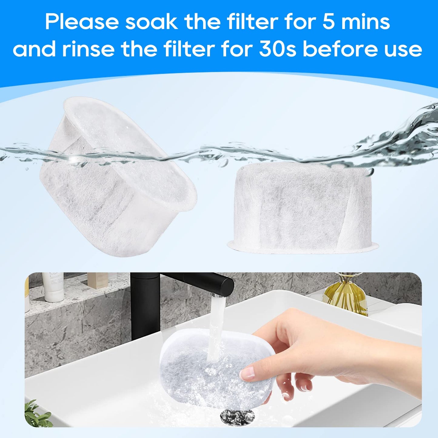 Filtros de Agua para Mascotas MyfatBOSS en Blanco Paquete de 12 2L y 3.5L