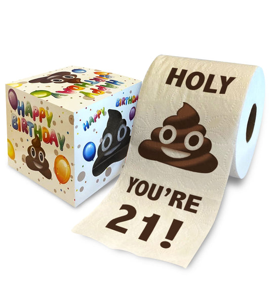 Papel Higiénico Impreso TP Holy Poop You 21 Original para Sorpresa Decorativa 21 Años