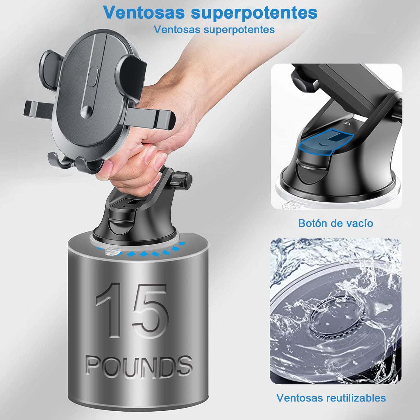 KAMYSEN Soporte Celular Automóvil,MultipropóSito Soport Celular Auto，360°,Teléfono Magnético, para Ventilación del Parabrisas del Salpicadero,Adecuado para iPone16 15 14 13 Pro MAX,Teléfono Xiaomi