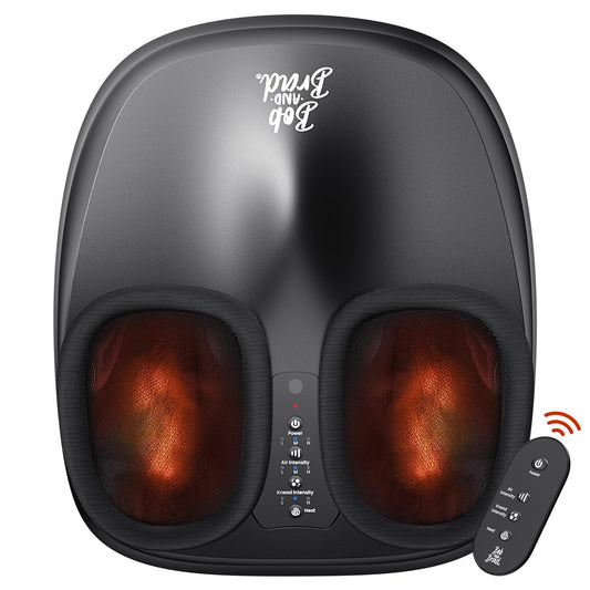 BOB AND BRAD masajeador de pies con calor y control remoto, Shiatsu máquina eléctrica de amasamiento profundo para hombres, talla 12, regalos para mujeres y hombres