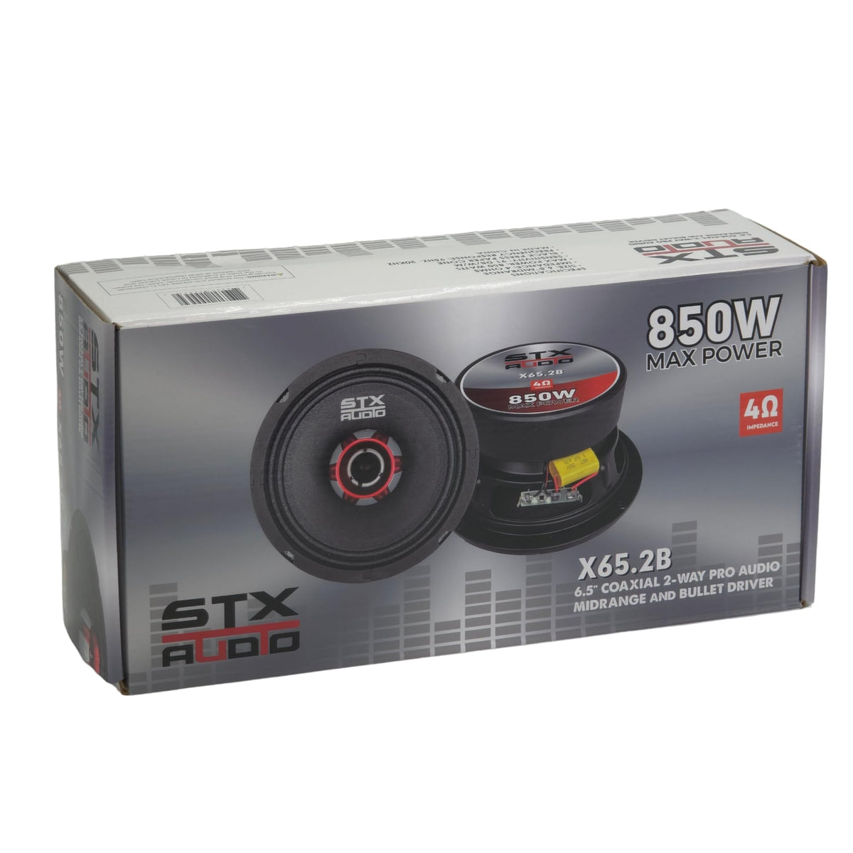 Altavoz de Rango Medio STX Audio Negro con Cono de Papel de 6.5 Pulgadas para Coche