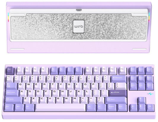 KEEBMONKEY WOBKEY Crush 80 Reboot CNC de aluminio de 5 segundos de liberación rápida triple modo de conectividad con acústica superior (Pro Purple)