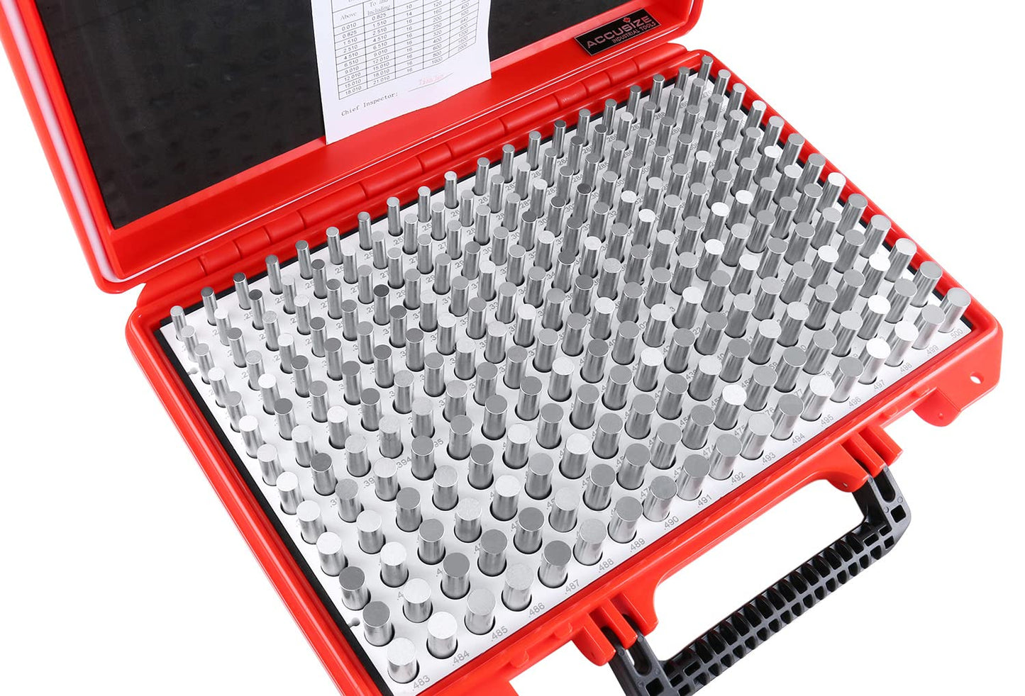 Juego de Clavijas de Enchufe de Acero Accusize Industrial Tools de 0.251-0.500 Pulgadas 250 Piezas Clase Zz M2(-)