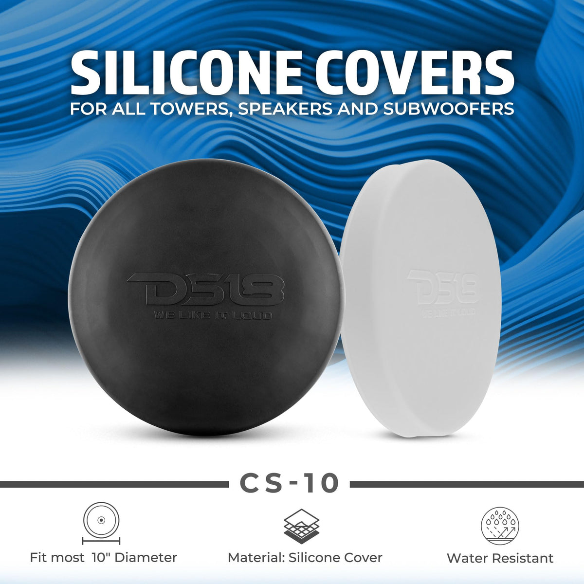 Funda de Silicona DS18 Hydro Blanca para Altavoz Marino de 10 Pulgadas Protección UV y Agua Edición Especial (Par)