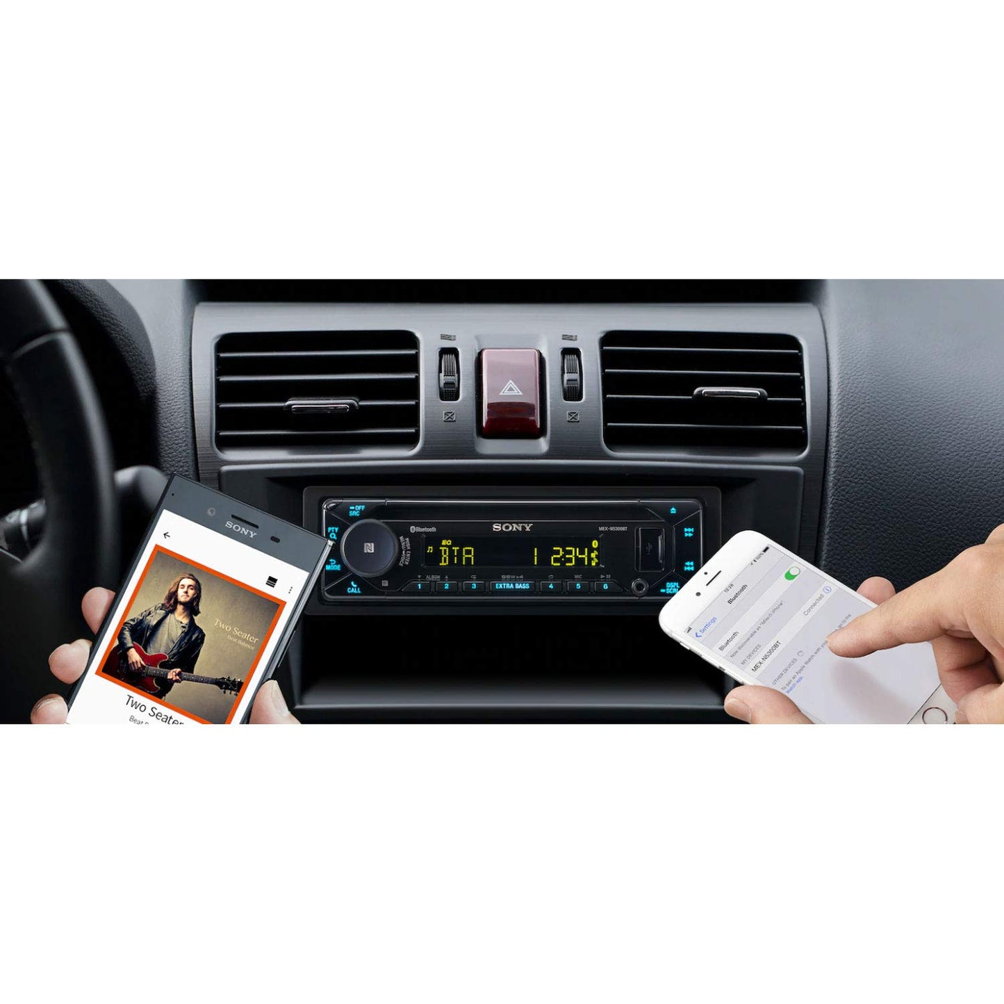 Sony MEX-N5300BT - Radio estéreo para Coche con Bluetooth, Reproductor de CD, USB/AUX, Radio, Single DIN