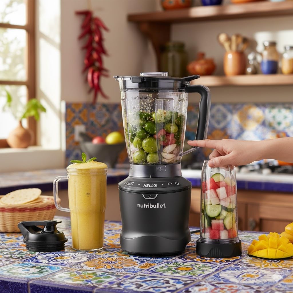 Nutribullet Smart Sense, Licuadora de 1400W, 5 Velocidades, Sistema de Licuado Automático, Negro